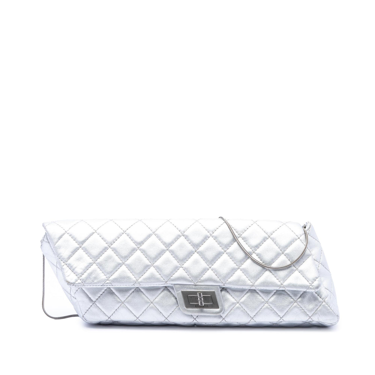 Chanel Quilted Metallic Lambskin Reissue 2.55 Clutch With Chain
