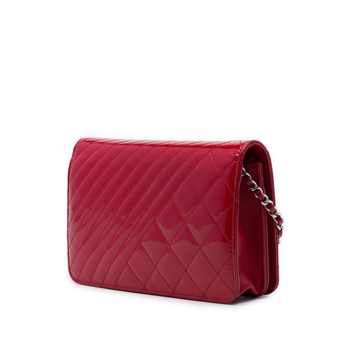 Chanel Quilted Patent Coco Boy Wallet On Chain