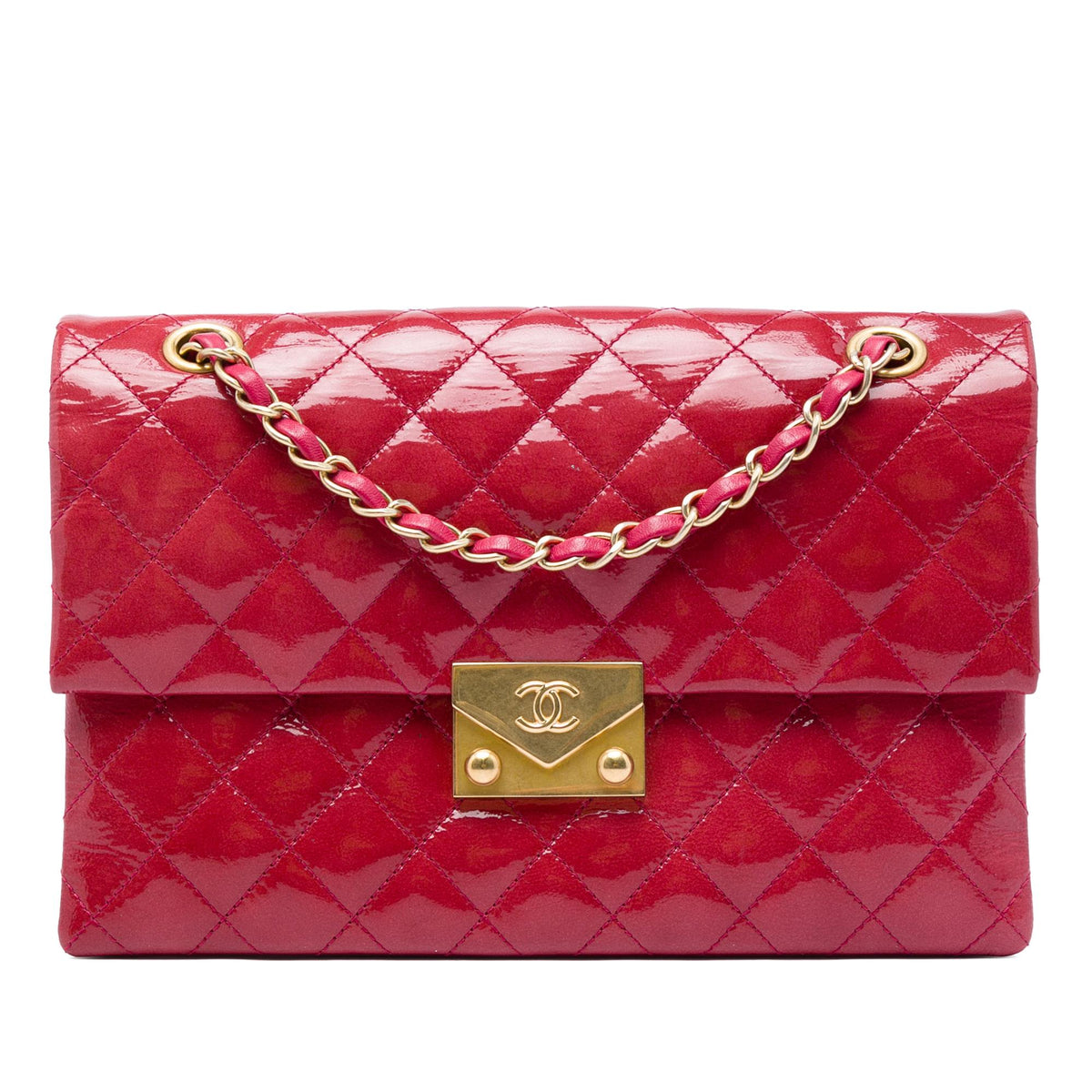 Chanel Quilted Patent Goatskin Pagoda Accordion Flap