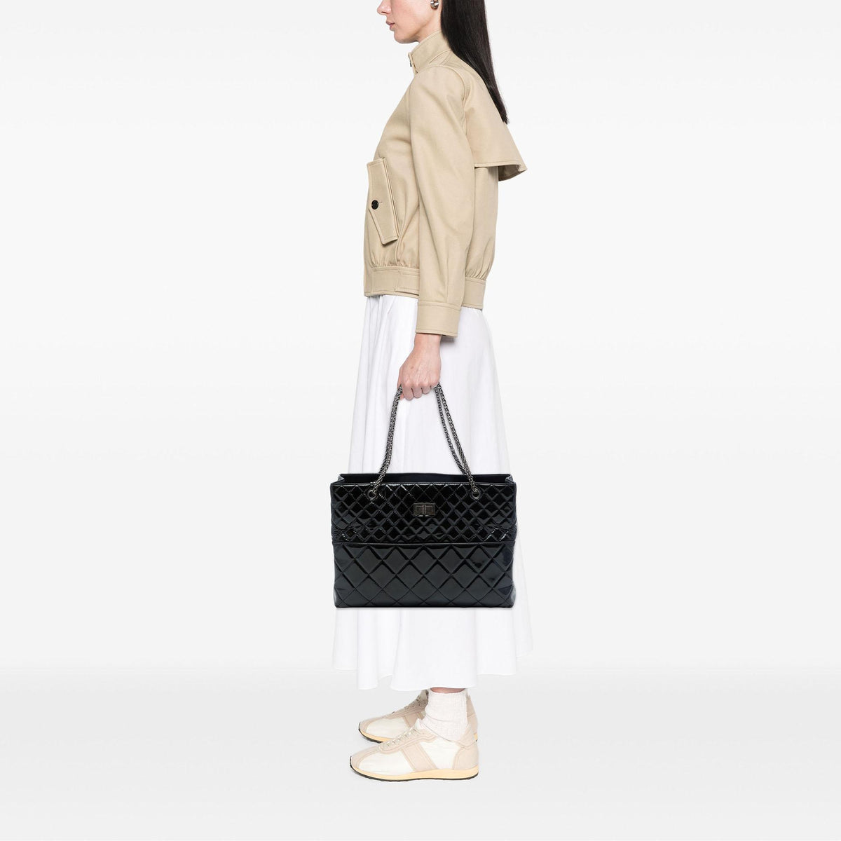 Chanel Quilted Patent Reissue 2.55 Tote