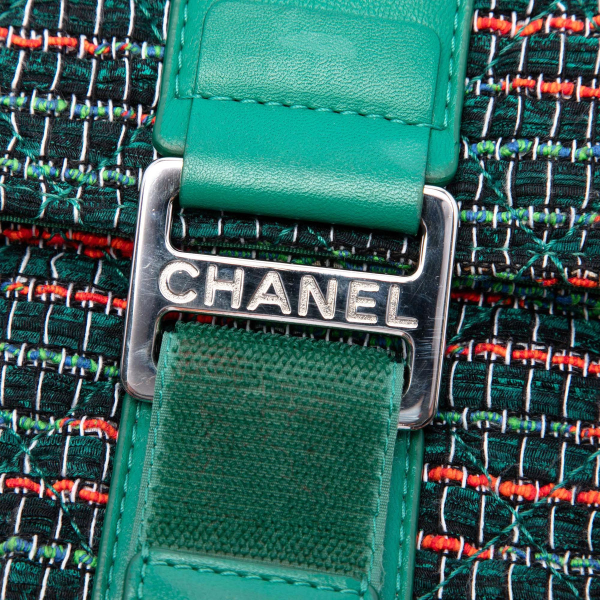 Chanel Quilted Tweed Grip Clutch