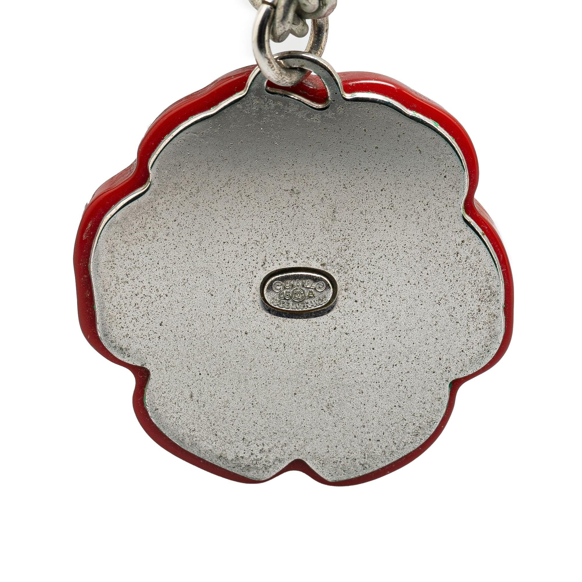 Chanel Resin CC Camellia Charm Necklace