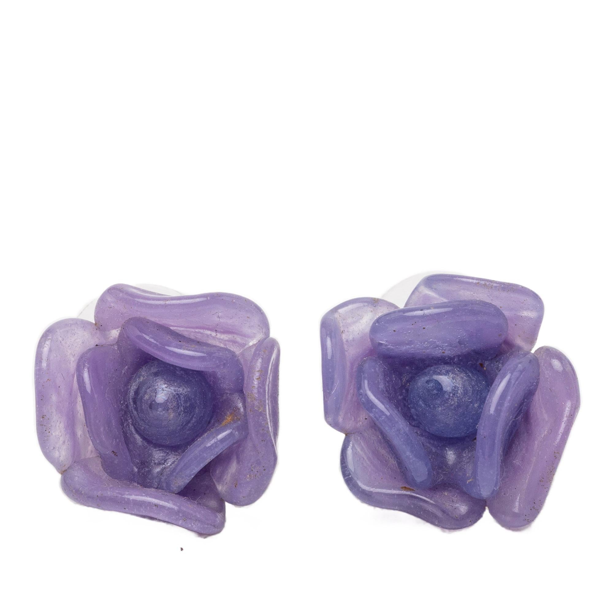 Chanel Resin Camellia Earrings