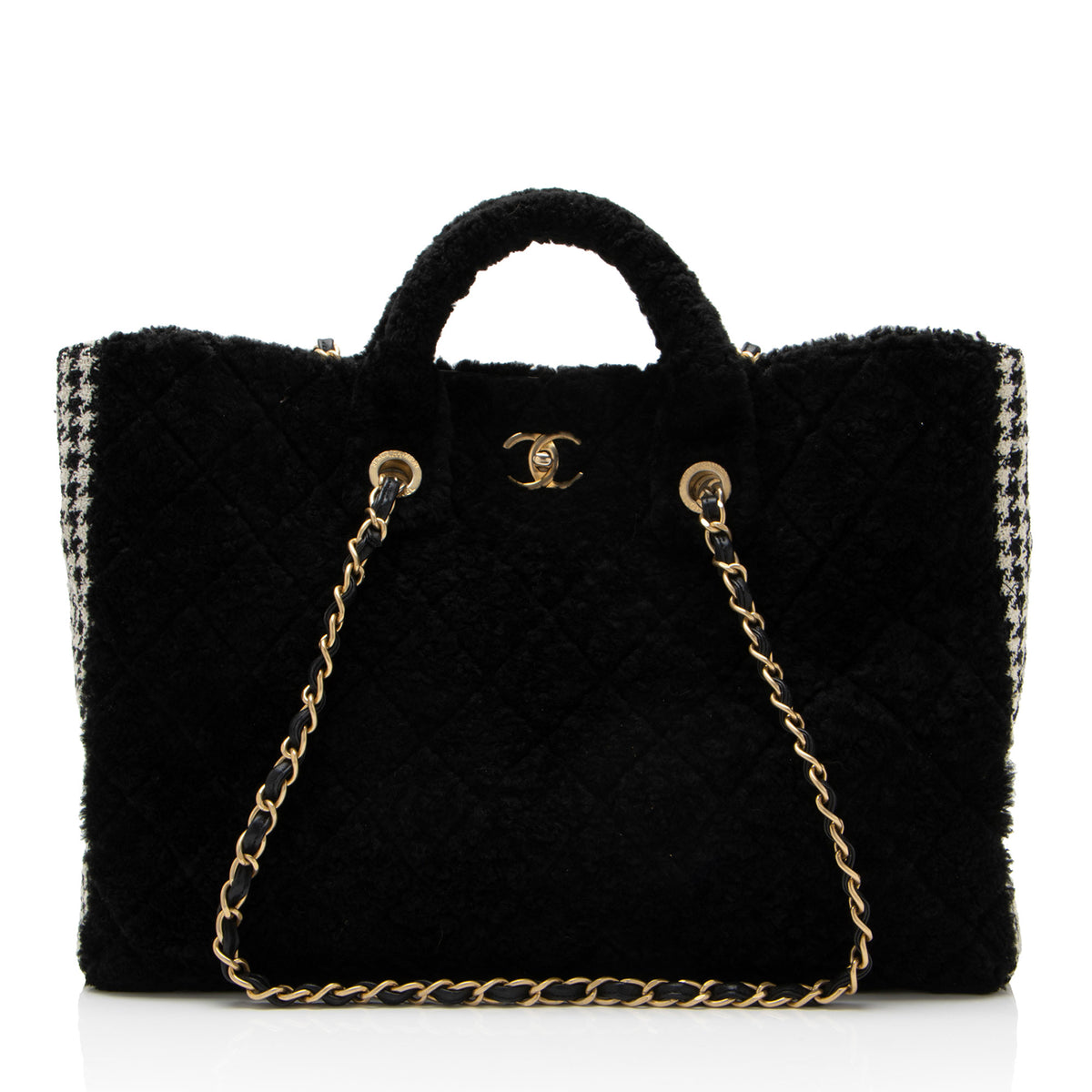 Chanel Shearling Tweed Fantasy Shopping Tote
