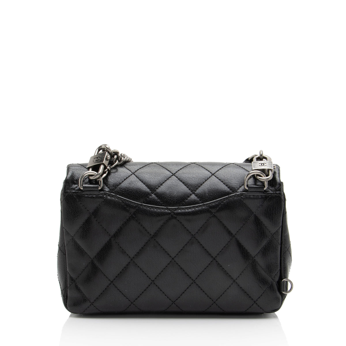 Chanel Shiny Goatskin Double Carry Small Flap Bag