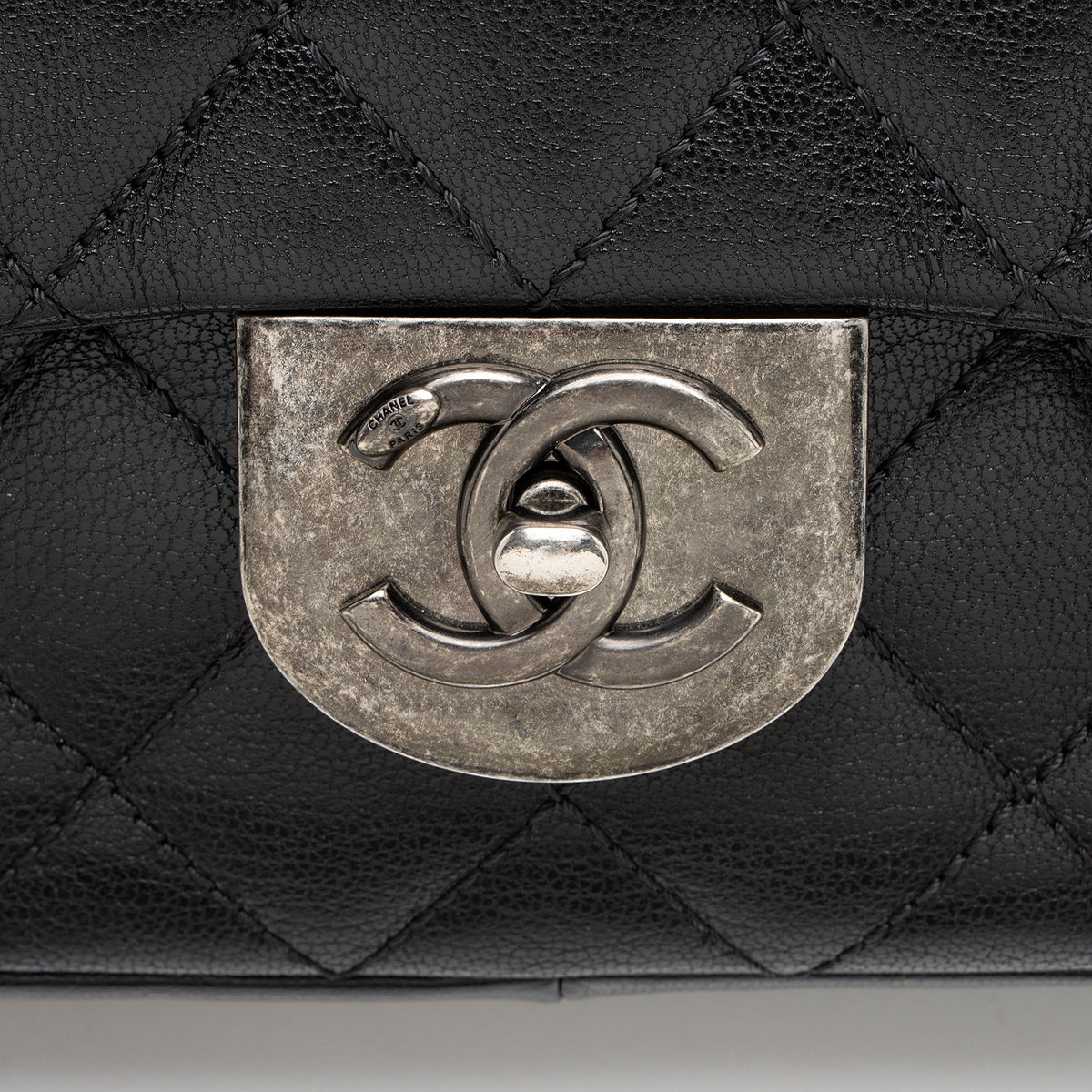 Chanel Shiny Goatskin Double Carry Small Flap Bag