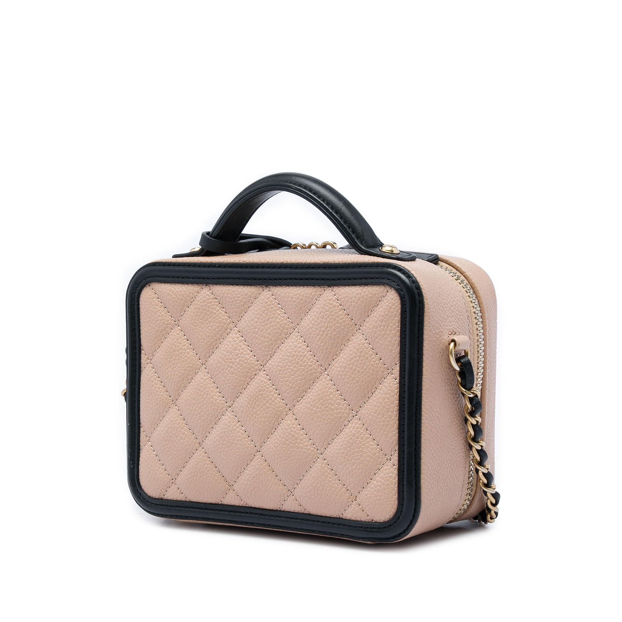 Chanel Small Bicolor Caviar CC Filigree Vanity Case