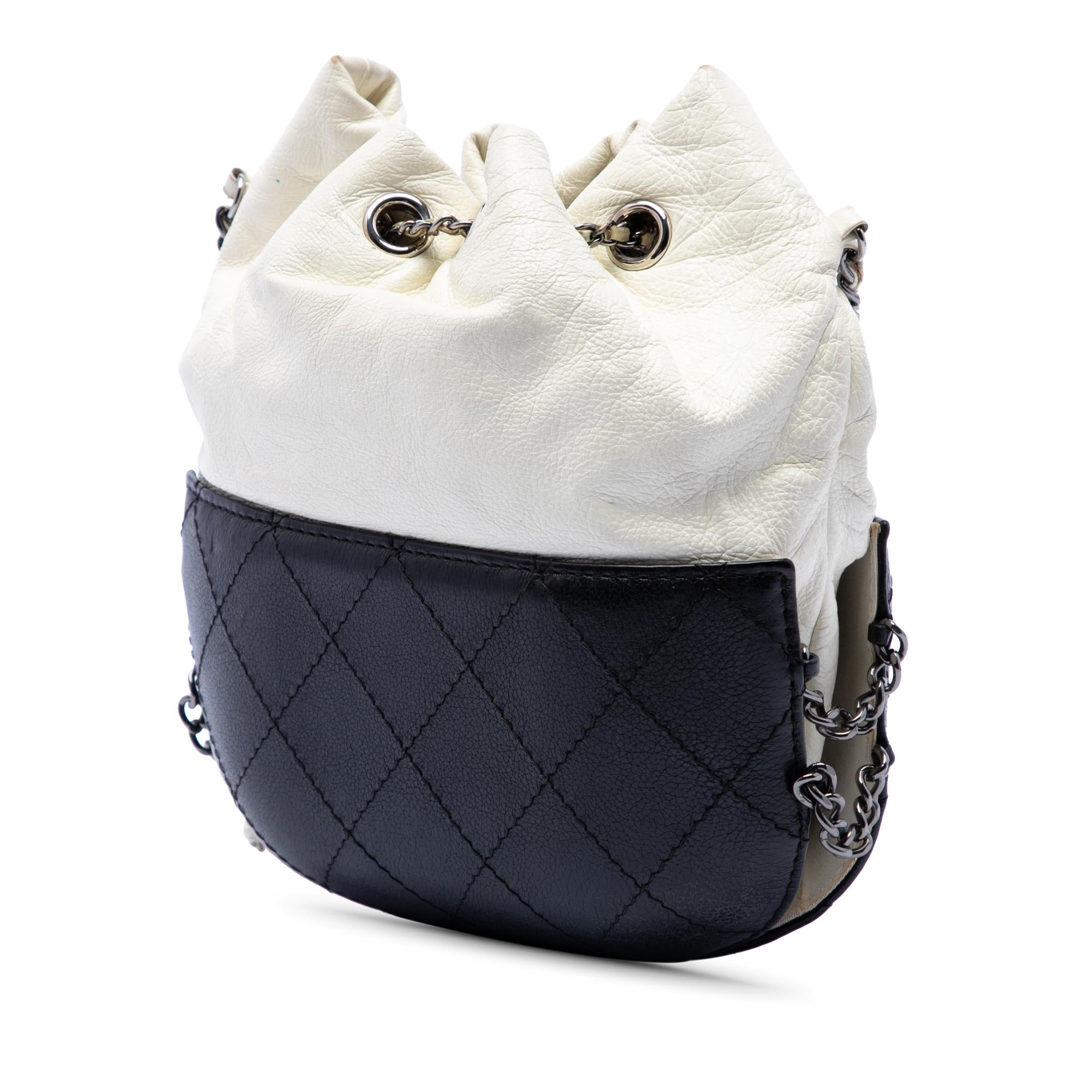 Chanel Small Bicolor Quilted Calfskin Gabrielle Bucket Bag