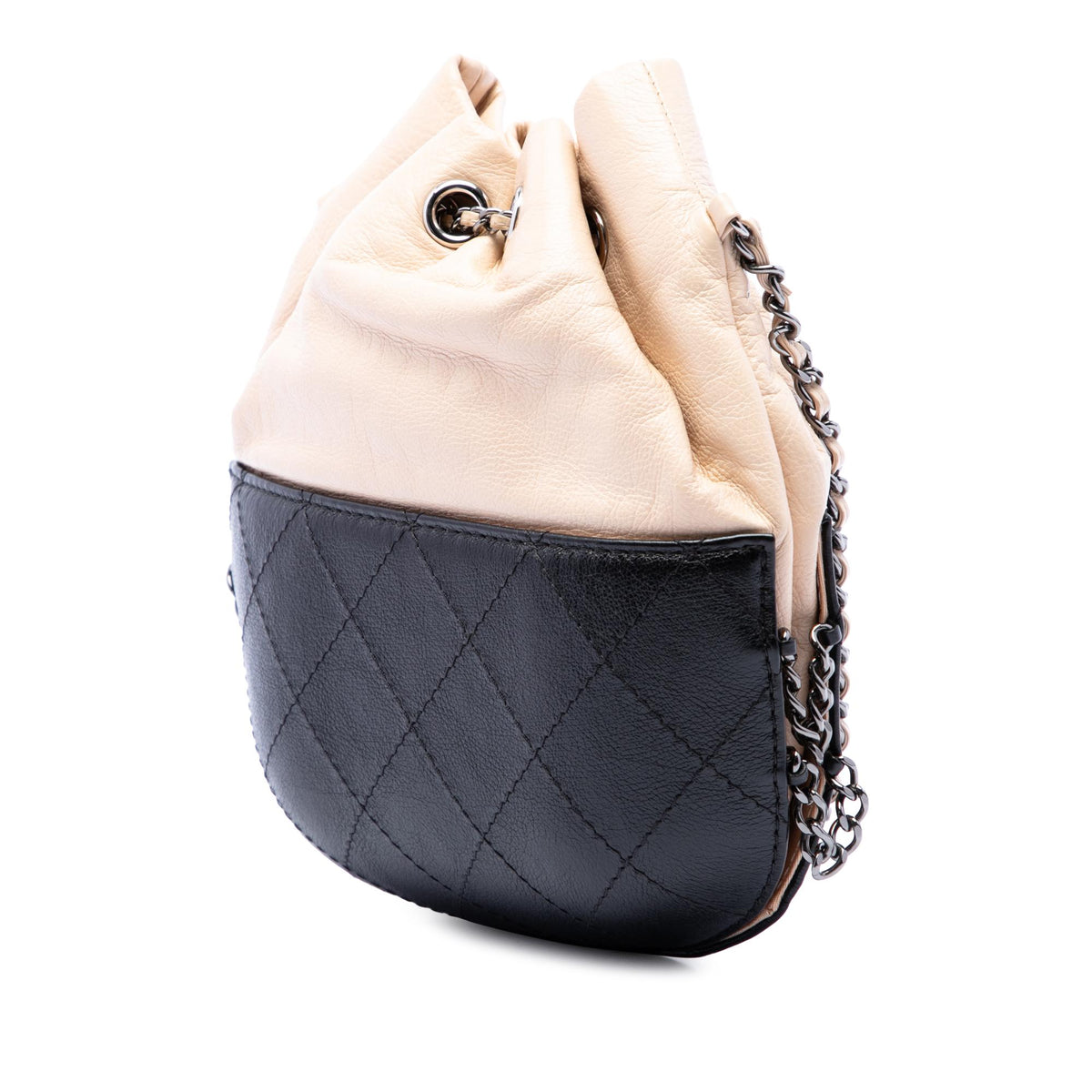 Chanel Small Bicolor Quilted Calfskin Gabrielle Bucket Bag