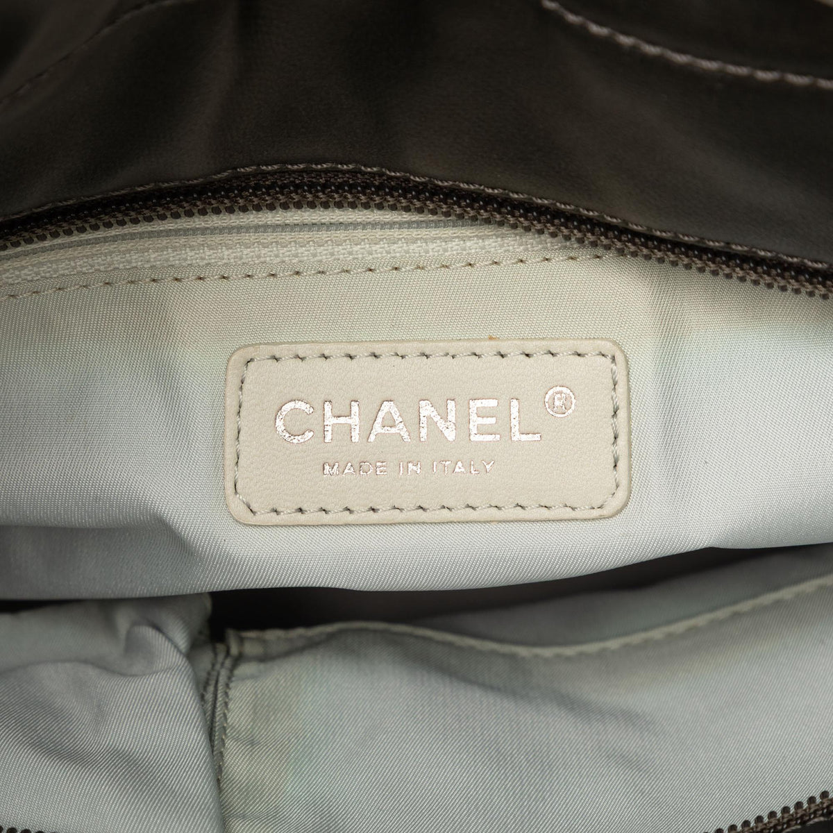 Chanel Small Bicolor Quilted Coated Canvas Paris Biarritz Tote