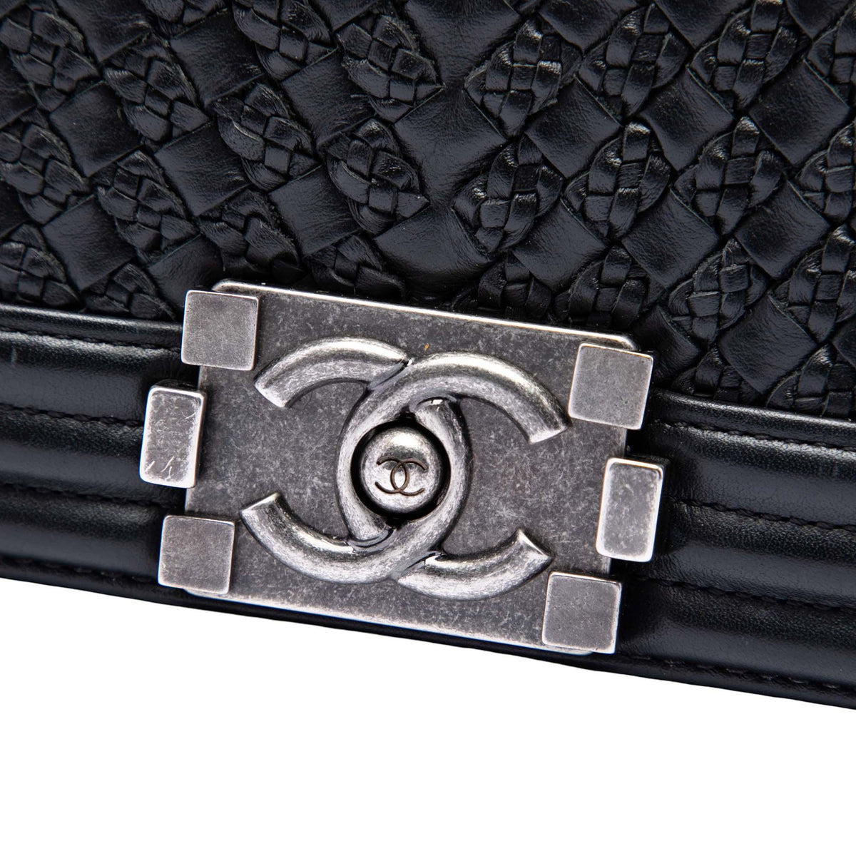 Chanel Small Braided Woven Lambskin Boy Flap
