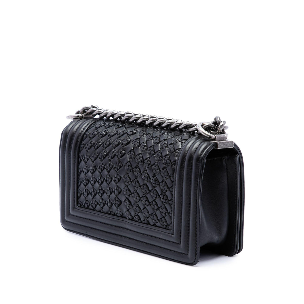 Chanel Small Braided Woven Lambskin Boy Flap