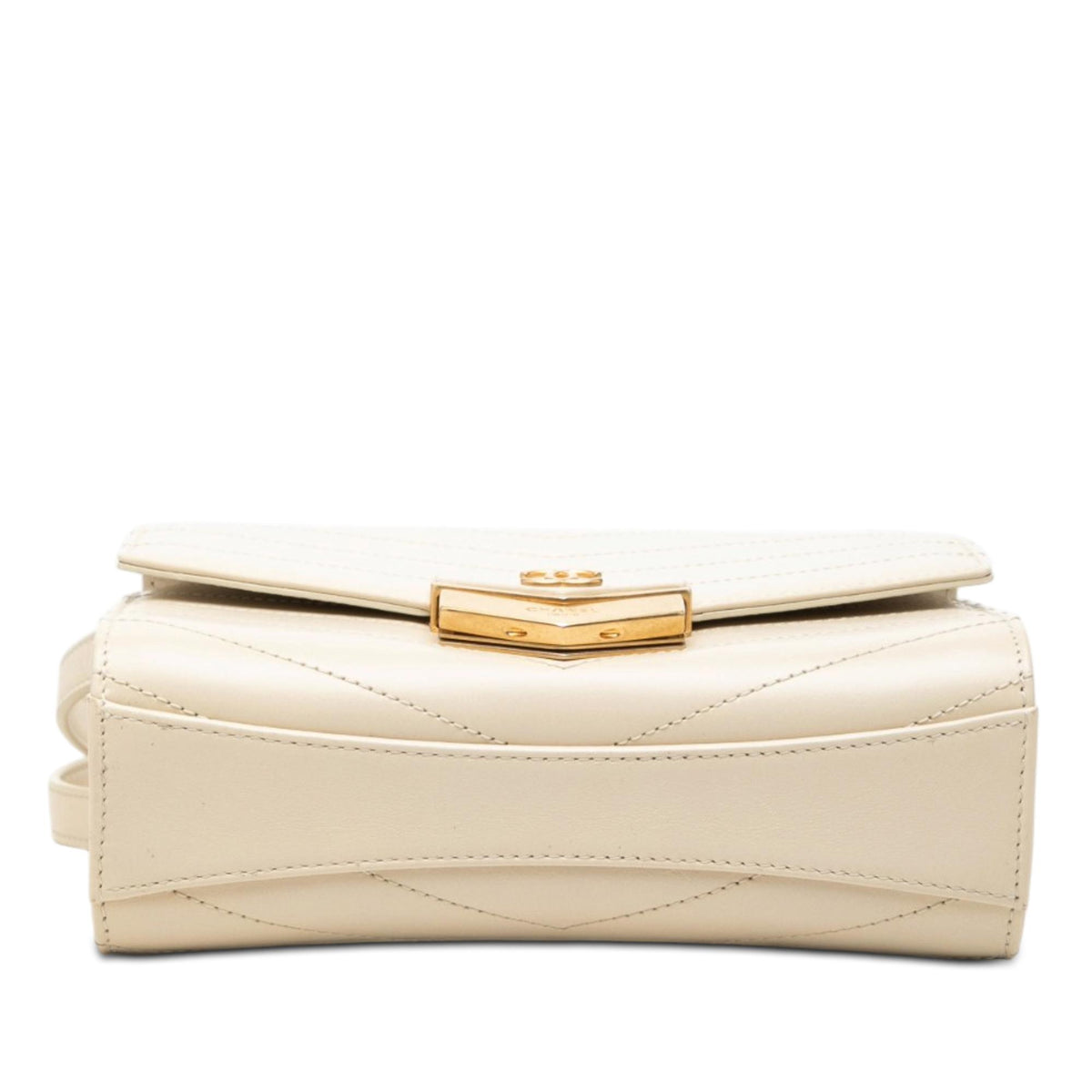 Chanel Small CC Chevron Calfskin Medal Flap