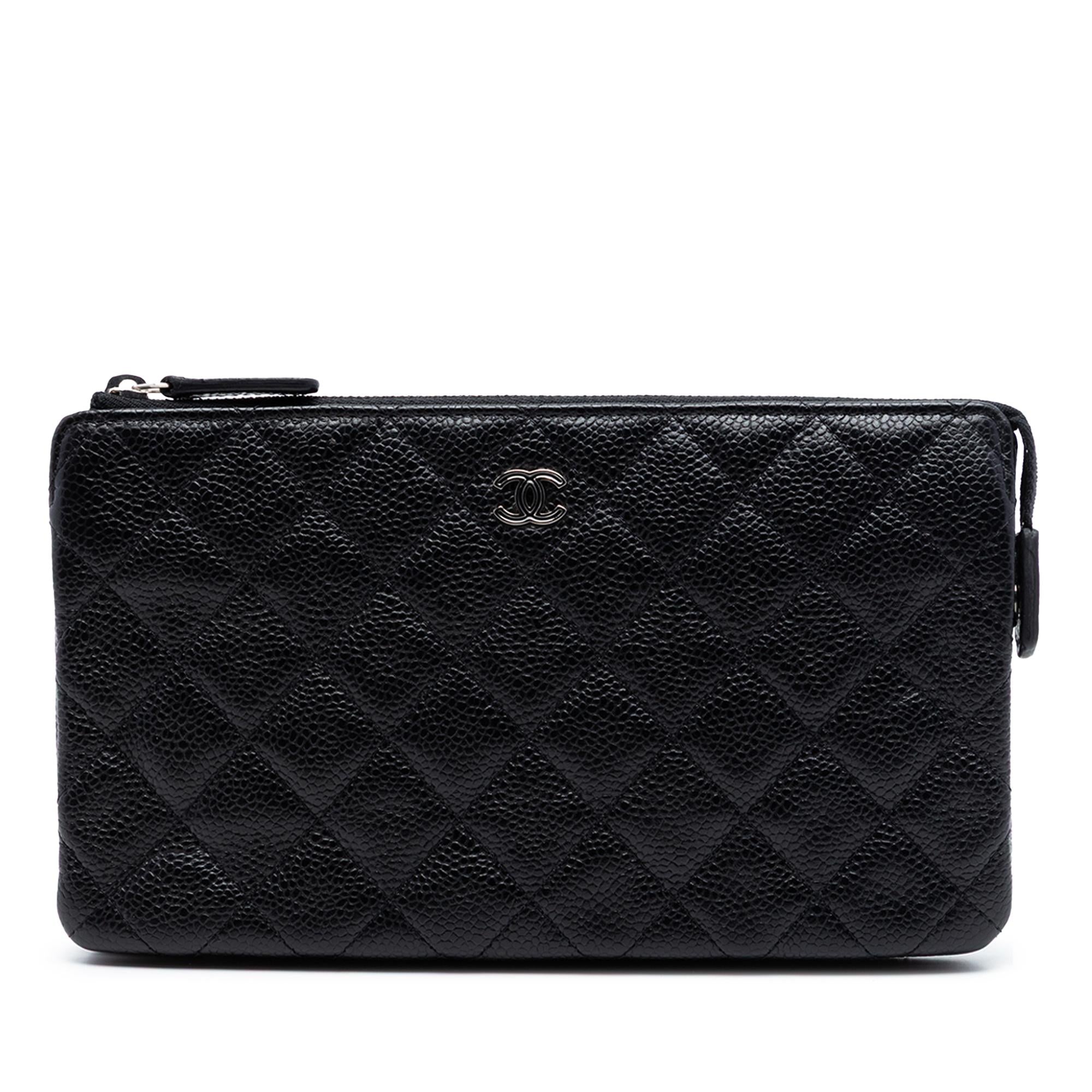 Chanel Small CC Quilted Caviar Zip Pouch