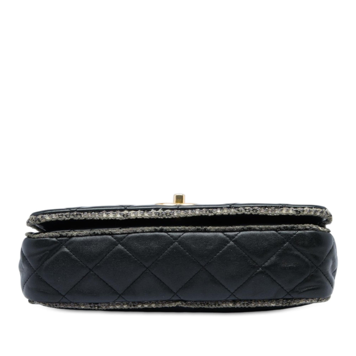 Chanel Small CC Quilted Lambskin and Tweed Chain Flap