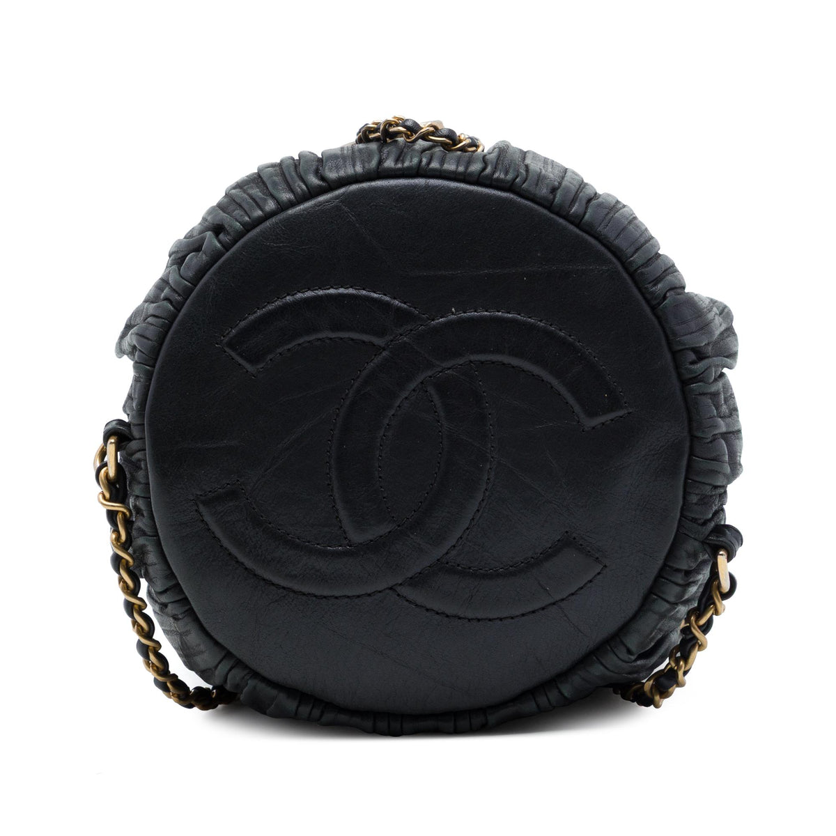 Chanel Small Calfskin Coco Pleats Drawstring Backpack