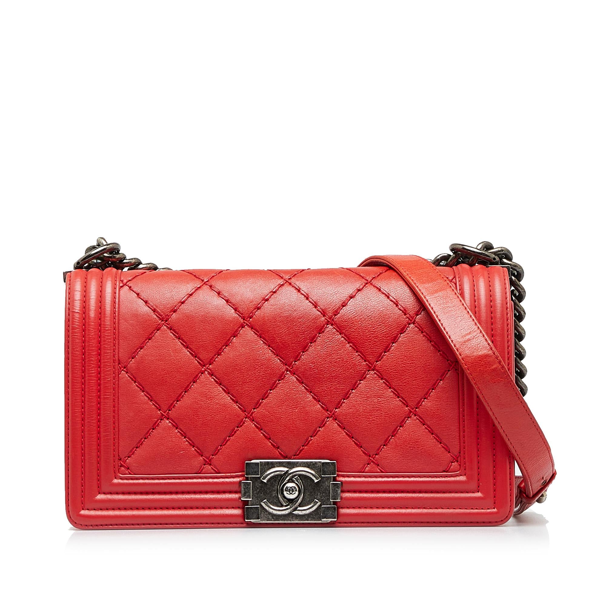 Chanel Small Calfskin Double Stitch Boy Flap