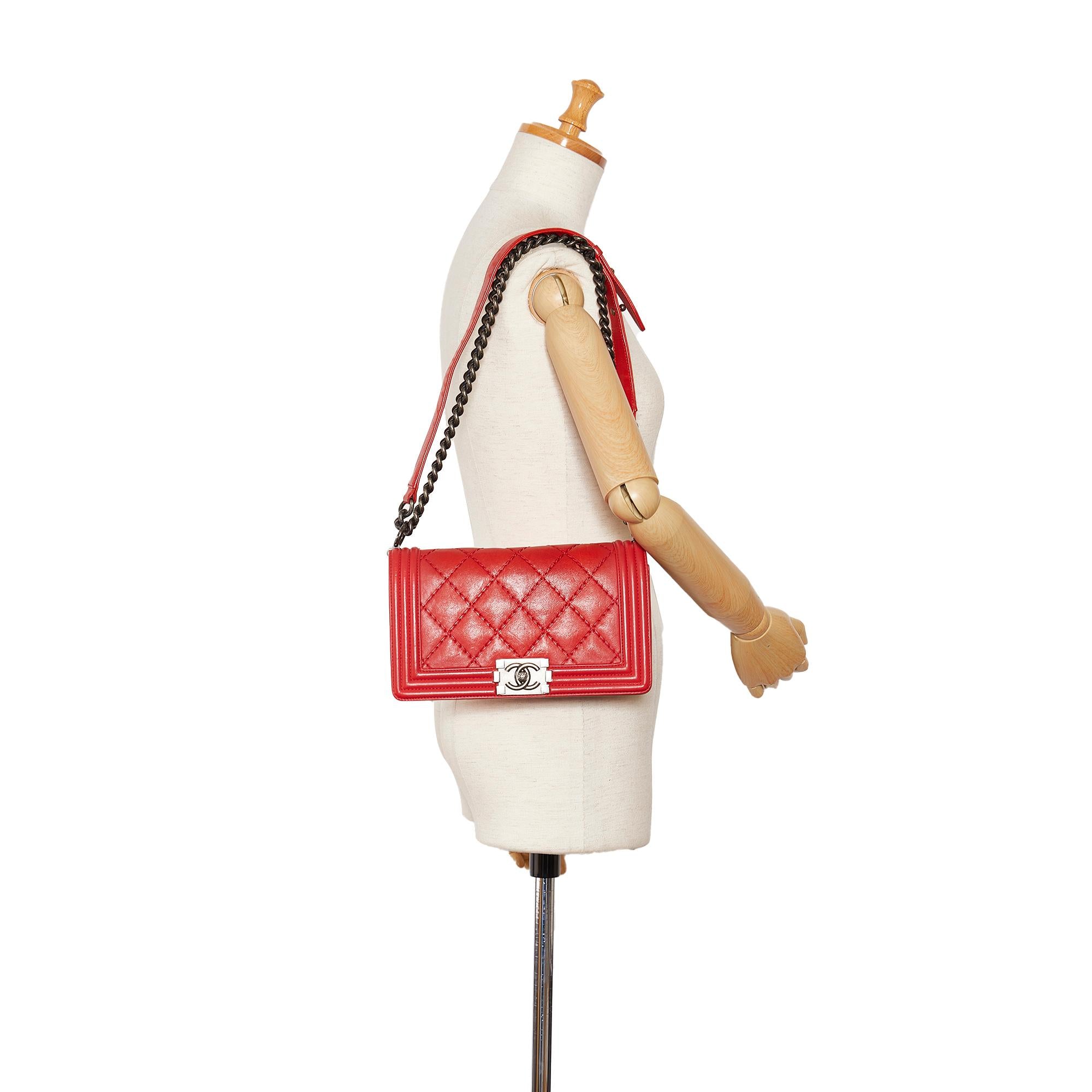 Chanel Small Calfskin Double Stitch Boy Flap