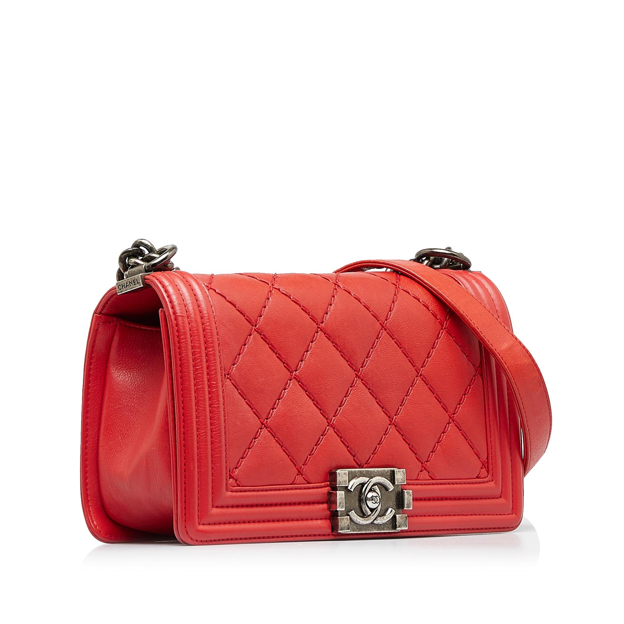 Chanel Small Calfskin Double Stitch Boy Flap