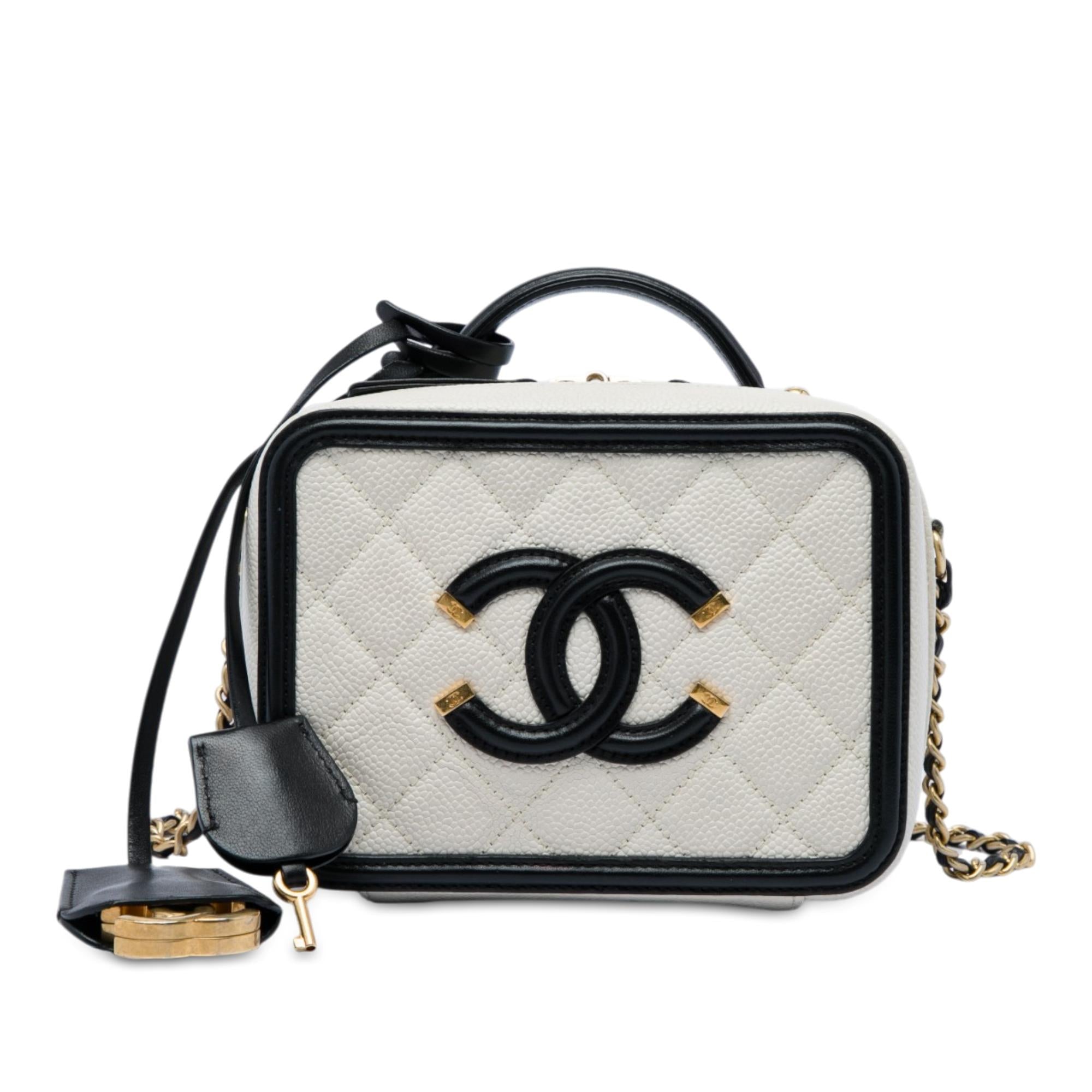 Chanel Small Caviar CC Filigree Vanity Case