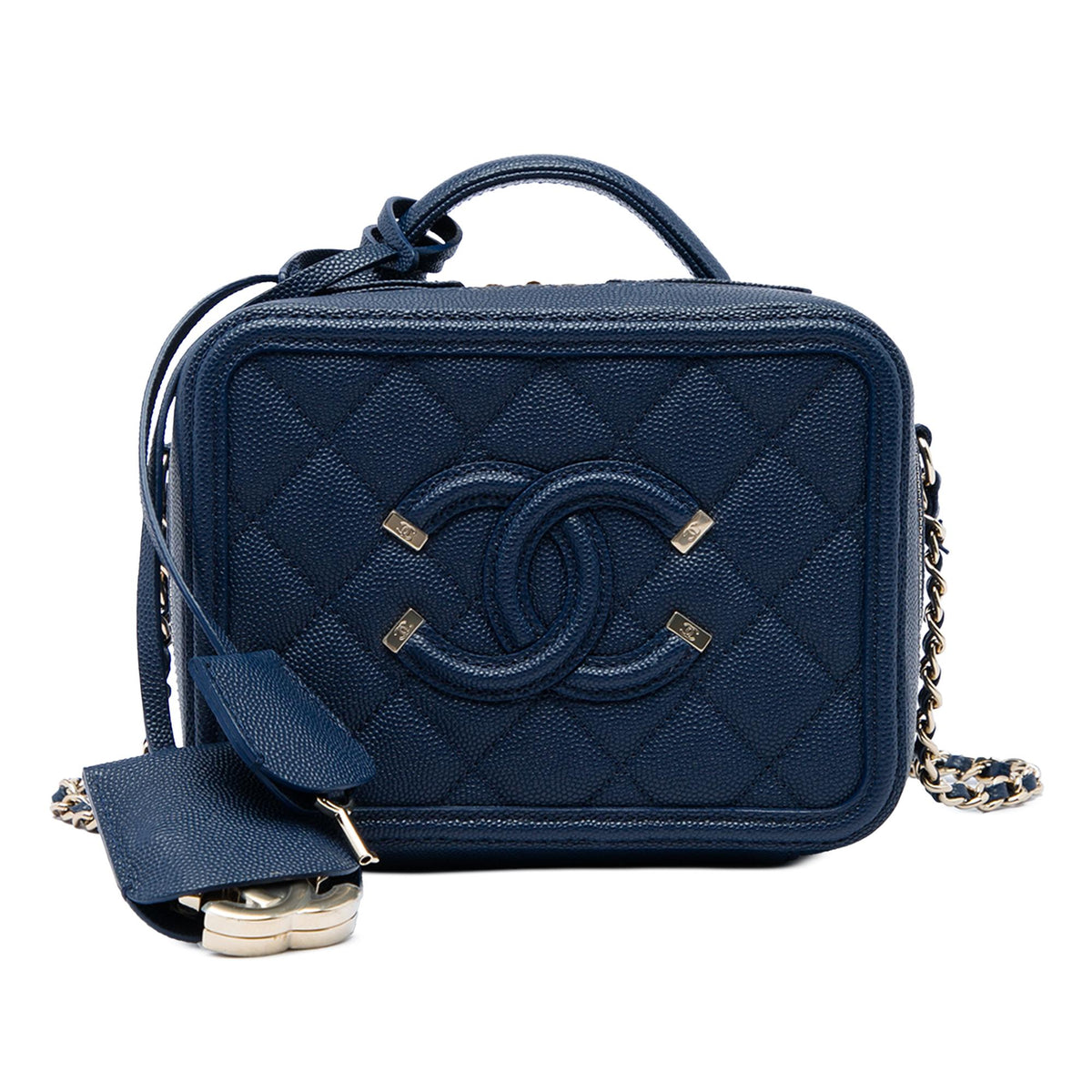 Chanel Small Caviar CC Filigree Vanity Case