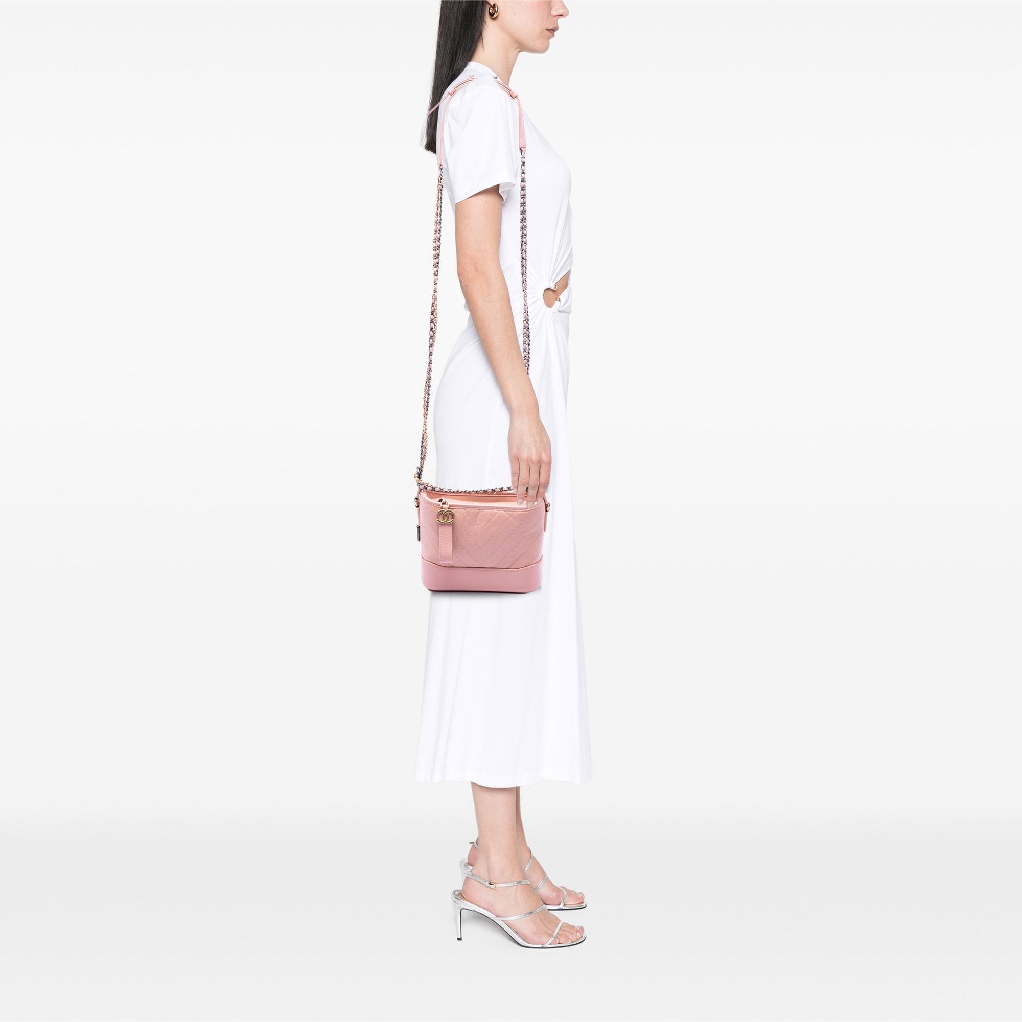 Chanel Small Chevron Aged Calfskin Gabrielle Hobo
