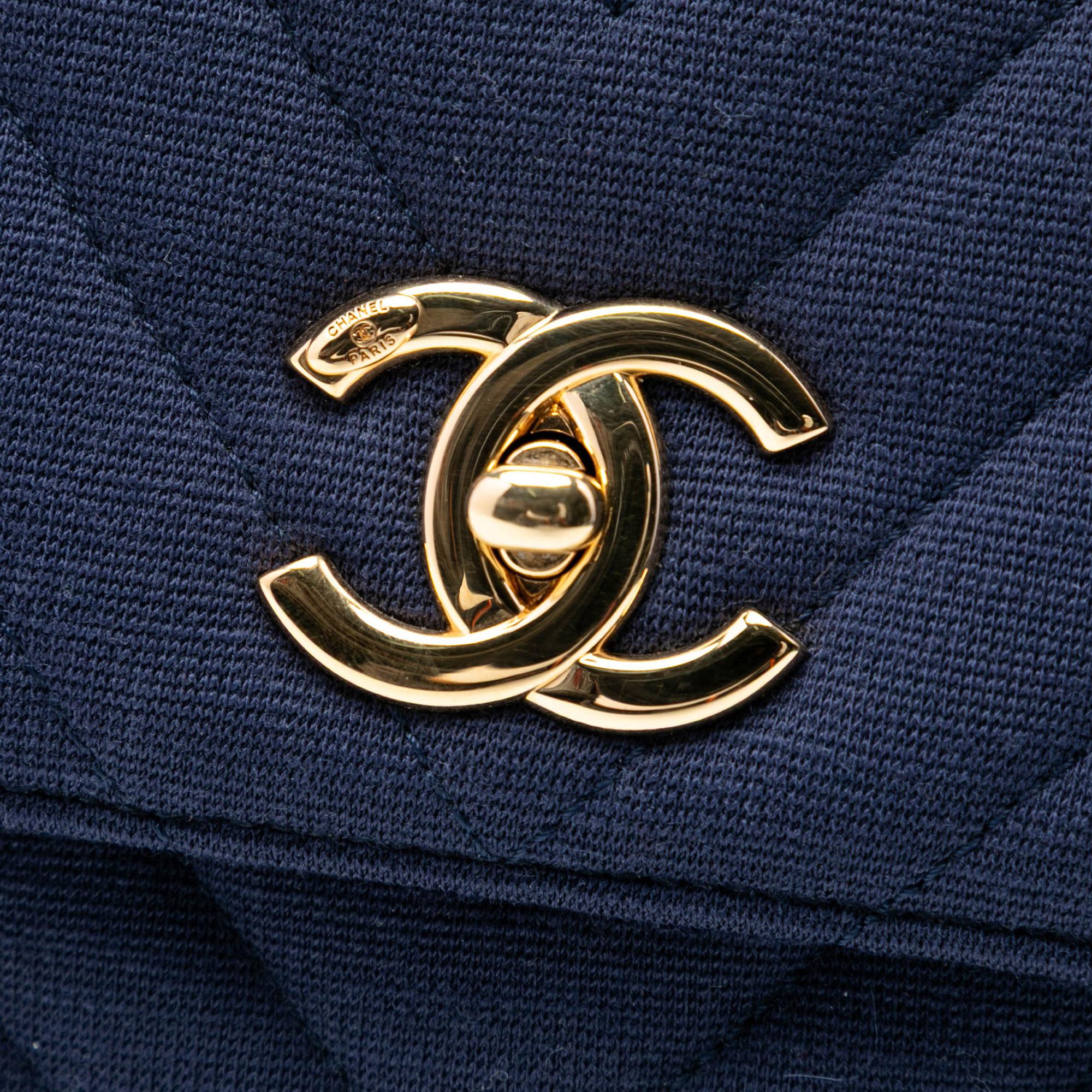 Chanel Small Chevron Jersey Trendy CC Top Handle Flap