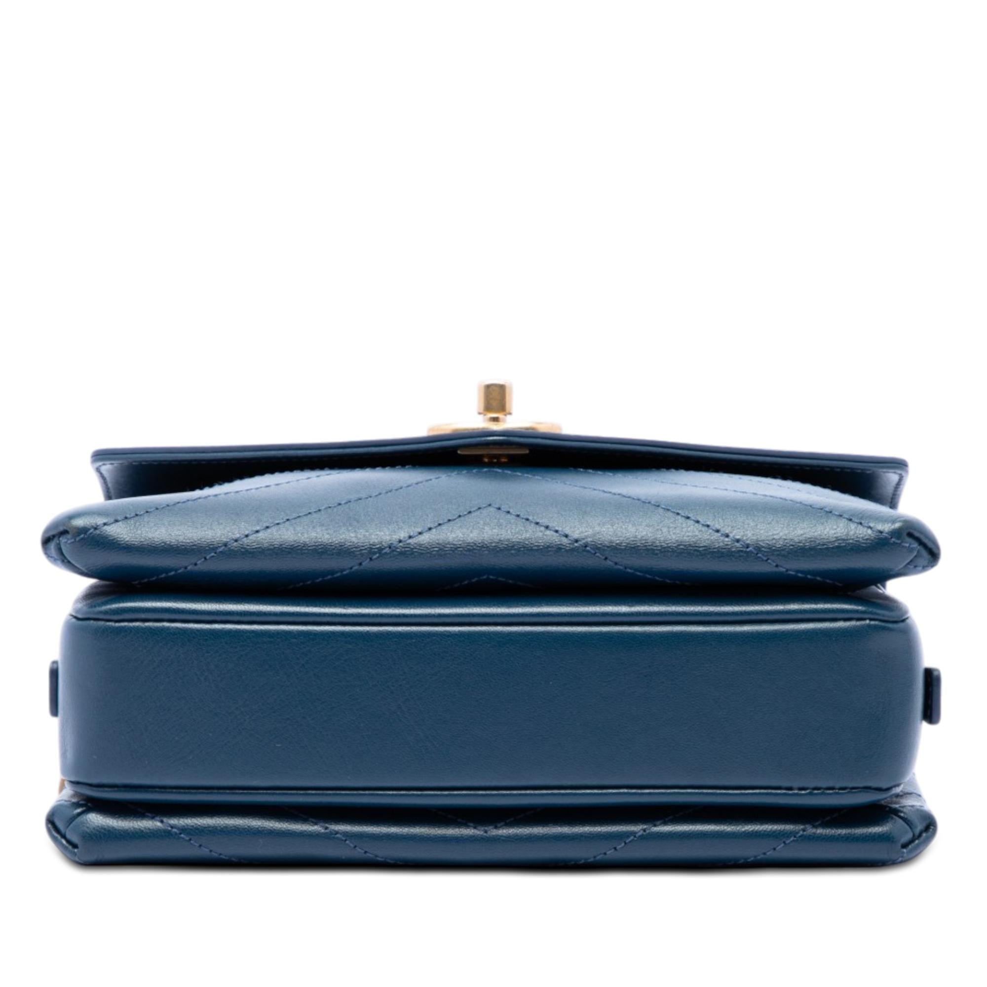 Chanel Small Chevron Lambskin Stitched Envelope Flap