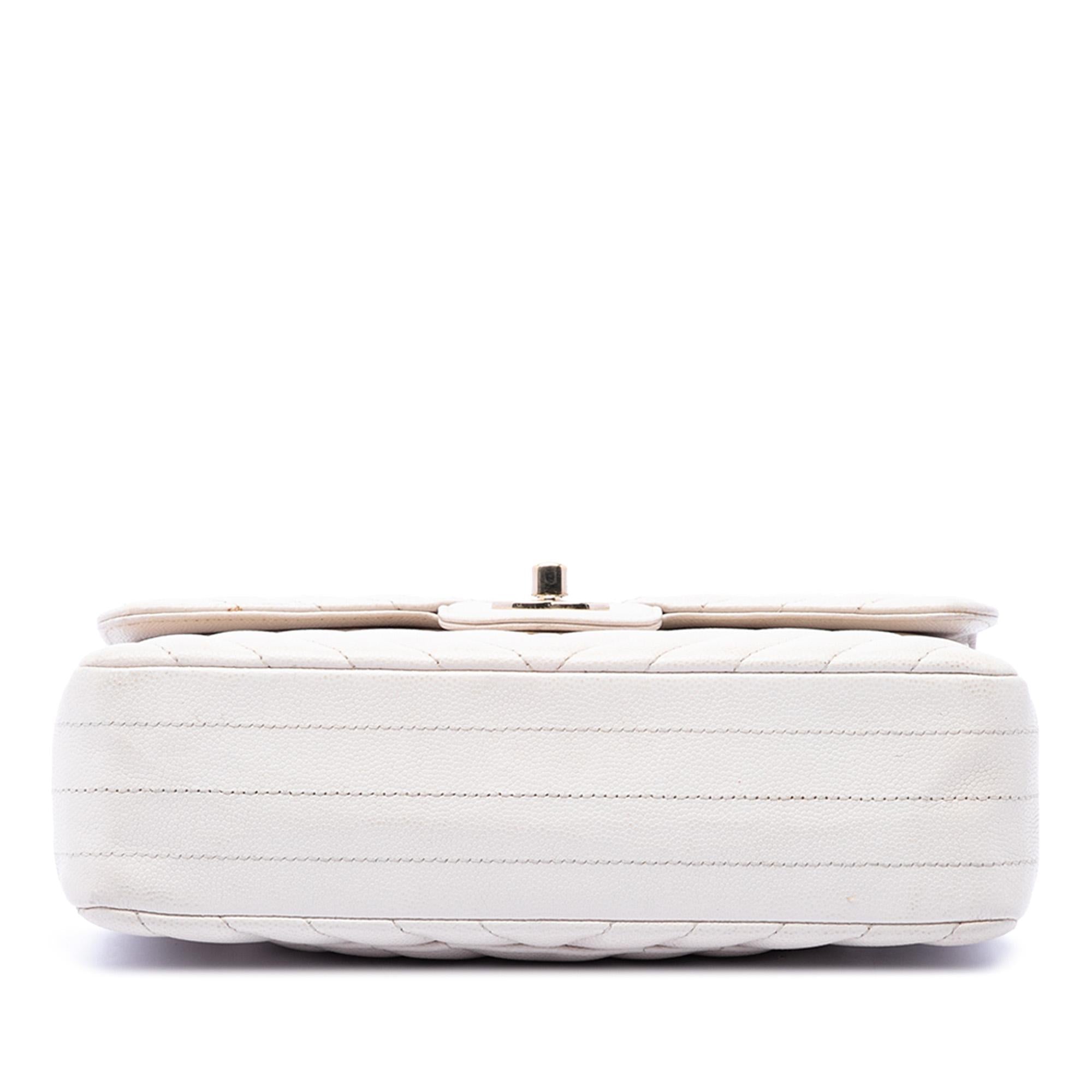 Chanel Small Classic Chevron Caviar Double Flap