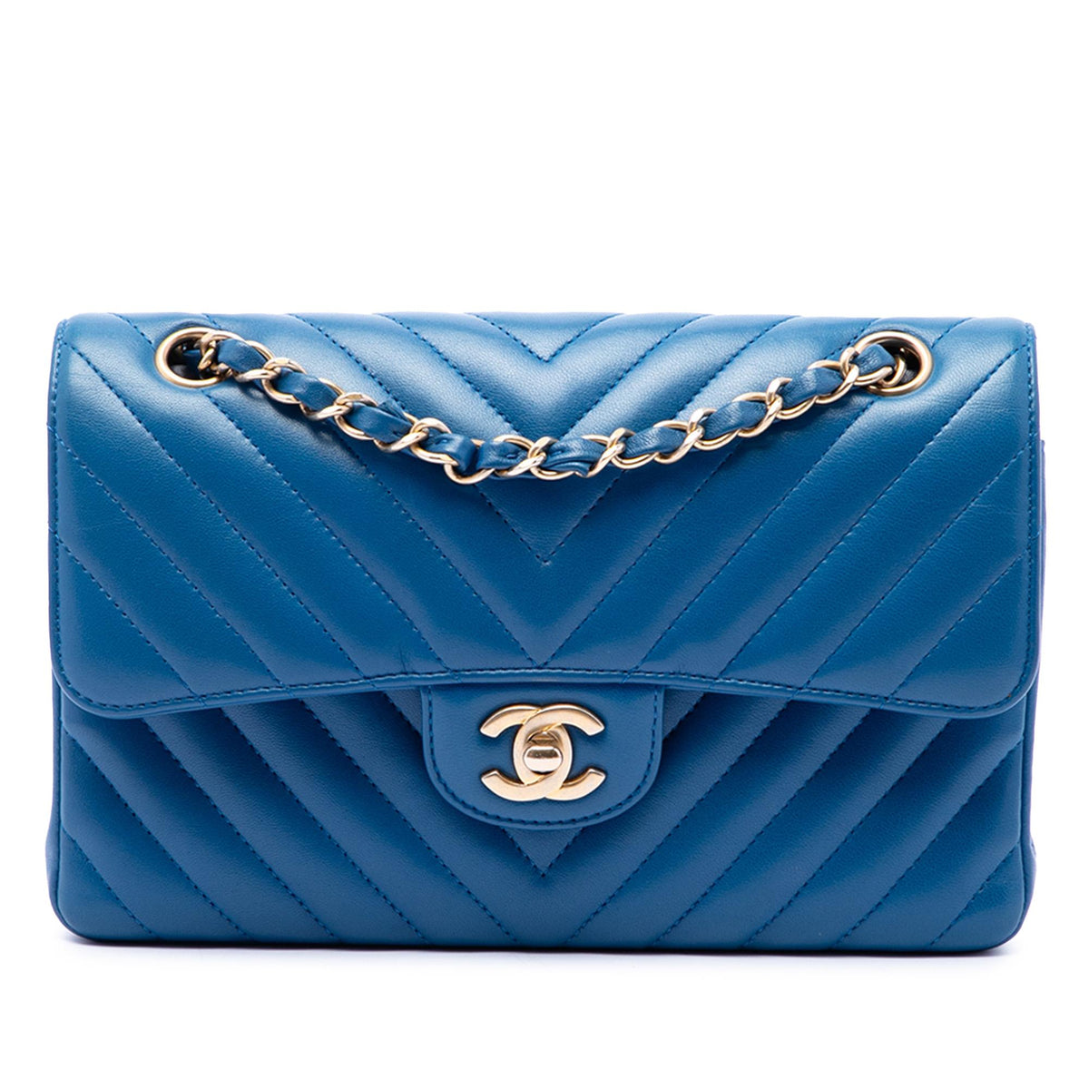 Chanel Small Classic Chevron Lambskin Double Flap