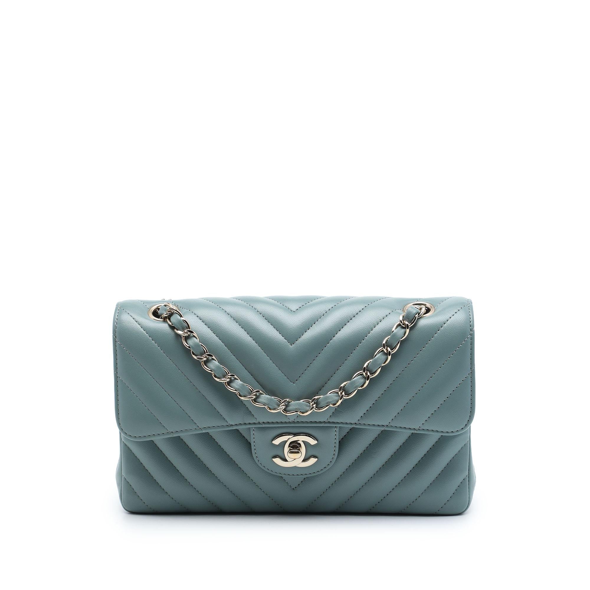 Chanel Small Classic Chevron Lambskin Double Flap