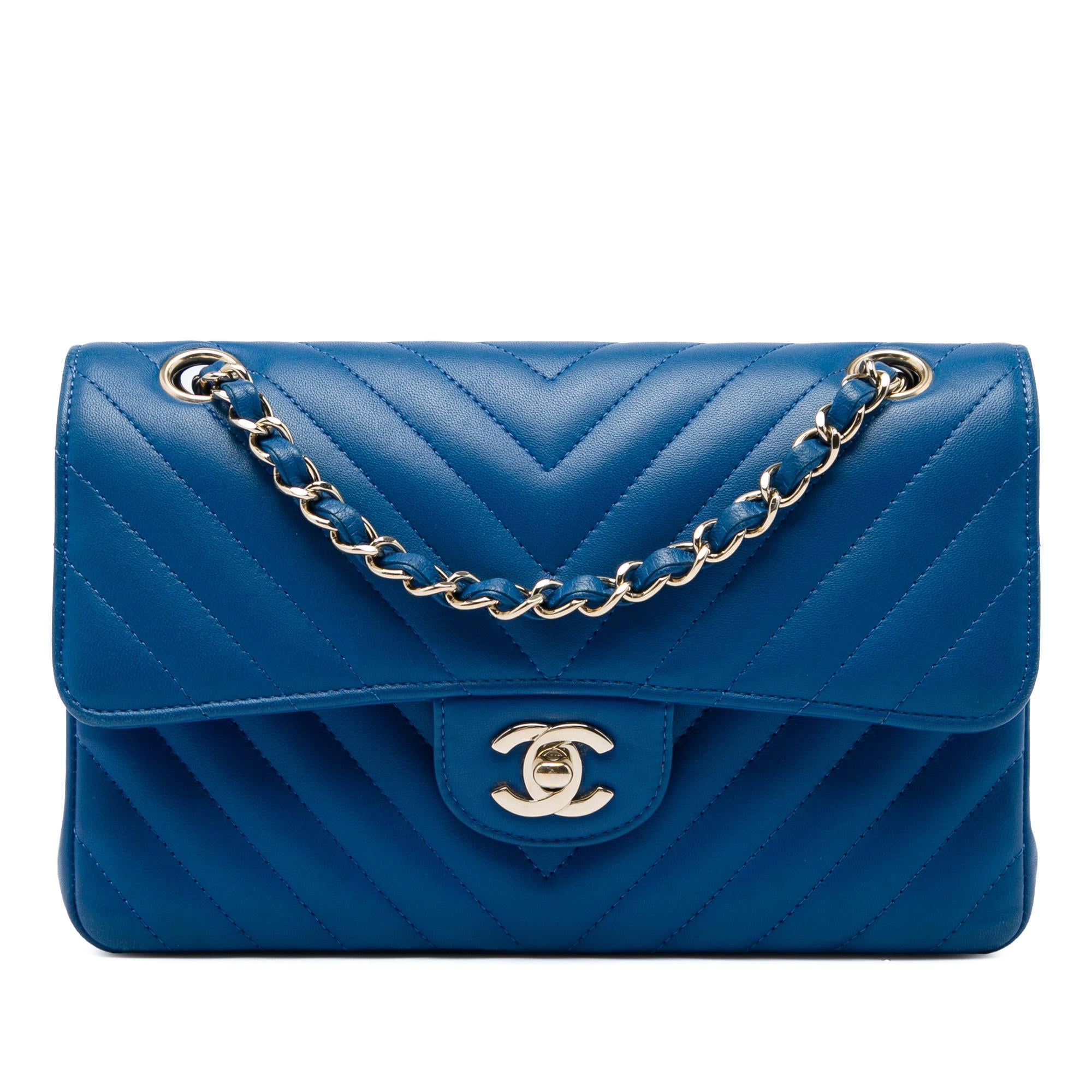 Chanel Small Classic Chevron Lambskin Double Flap