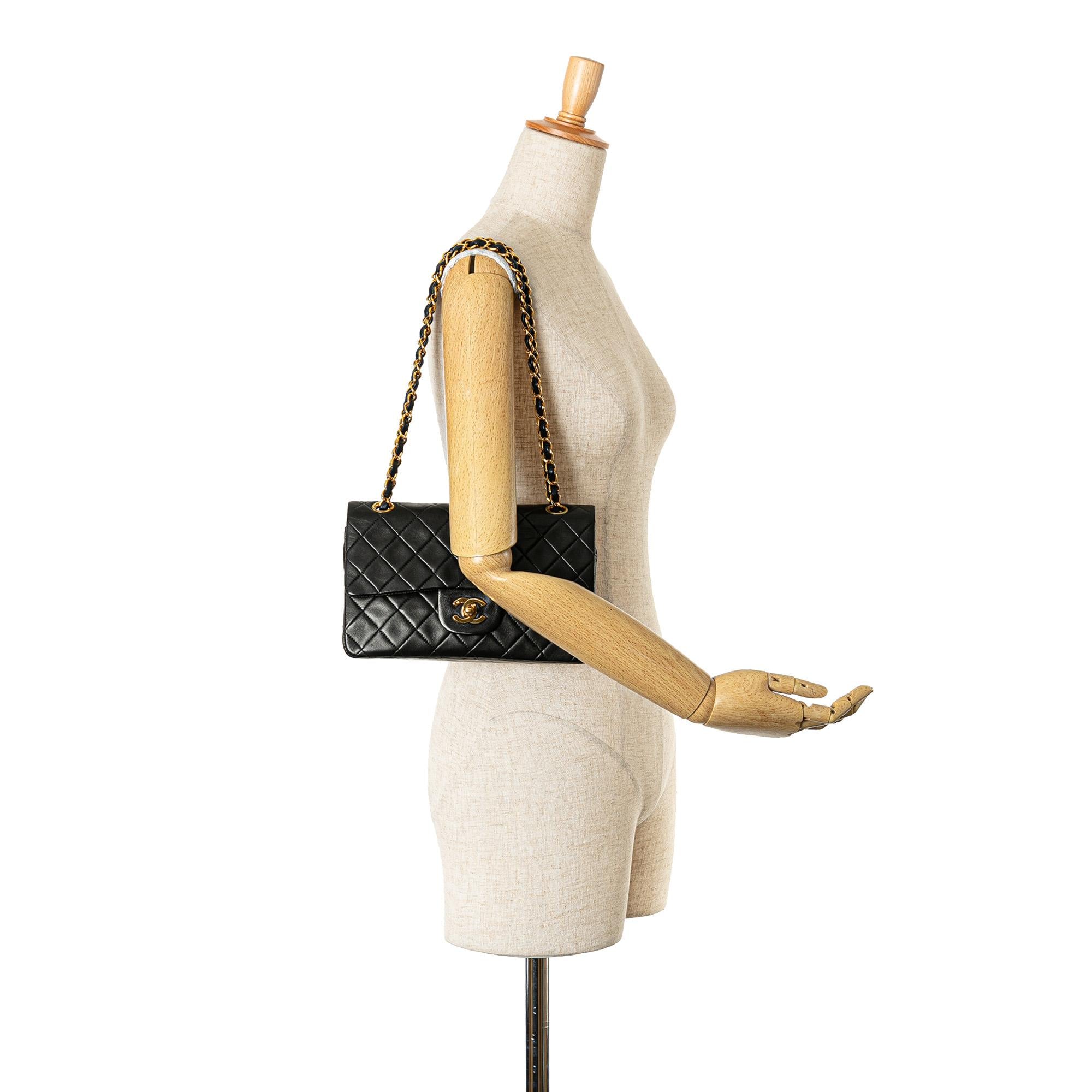 Chanel Small Classic Lambskin Double Flap (SHG-OOHqjQ)