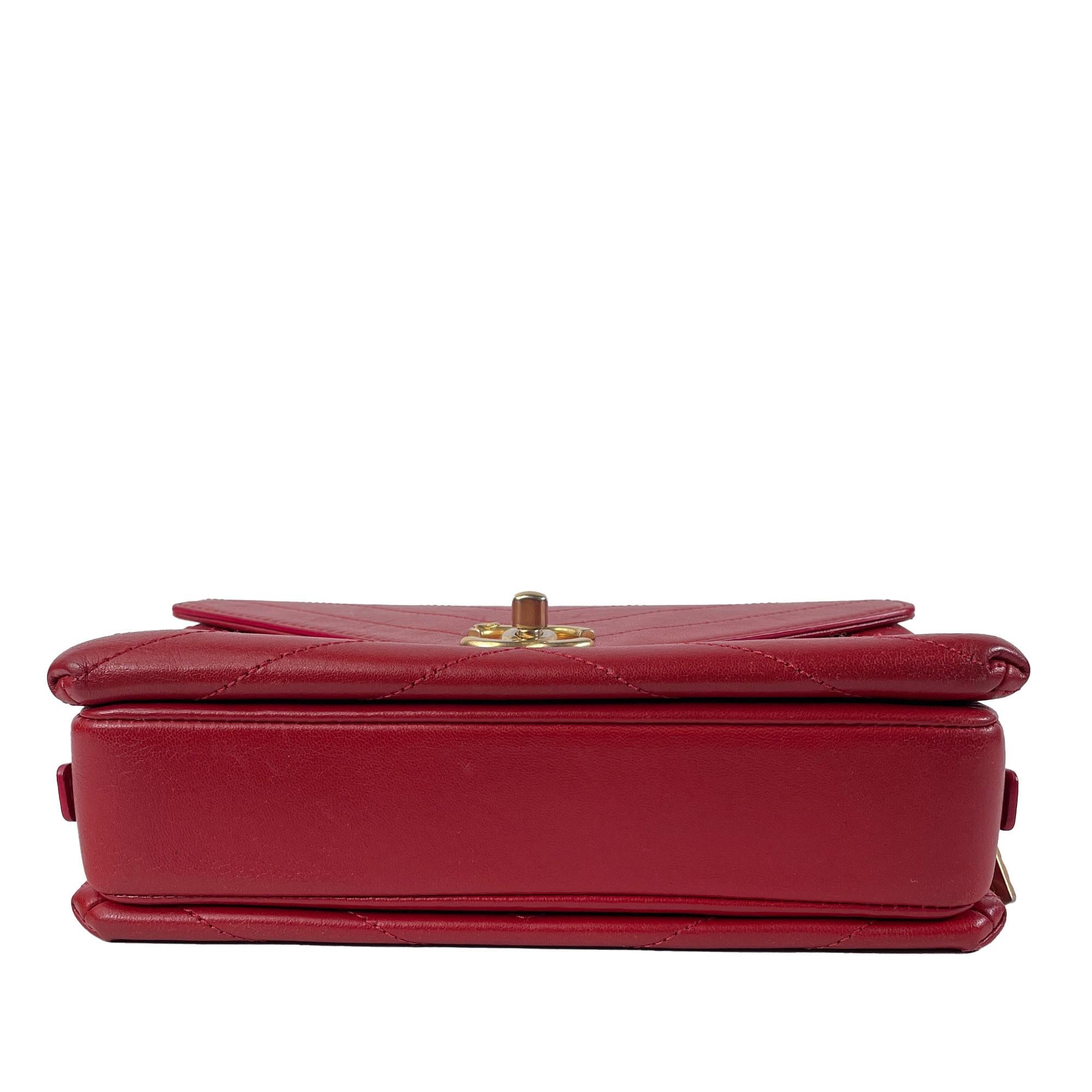 Chanel Small Lambskin Coco Chevron Envelope Flap Bag (SHG-pi3CHQ)