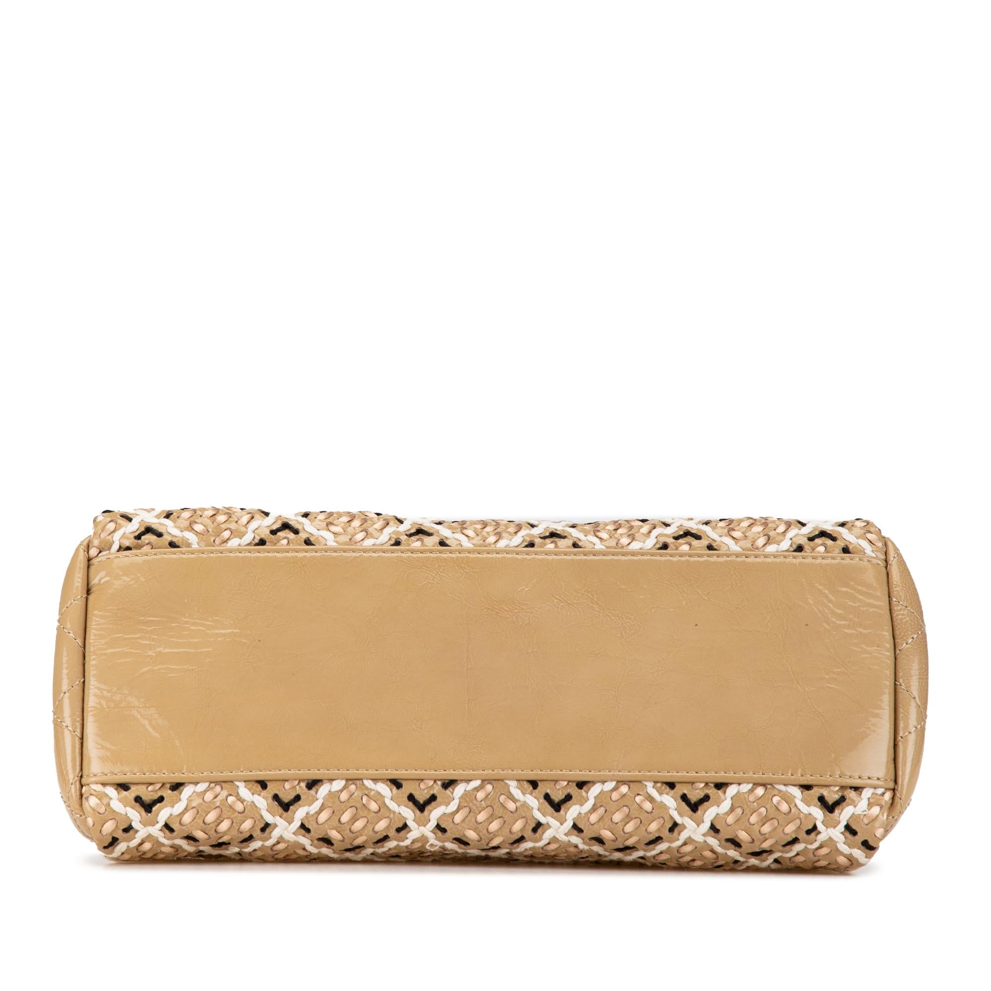 Chanel Small Patent Stitch Just Mademoiselle Bowling Bag (SHG-GjxVAH)