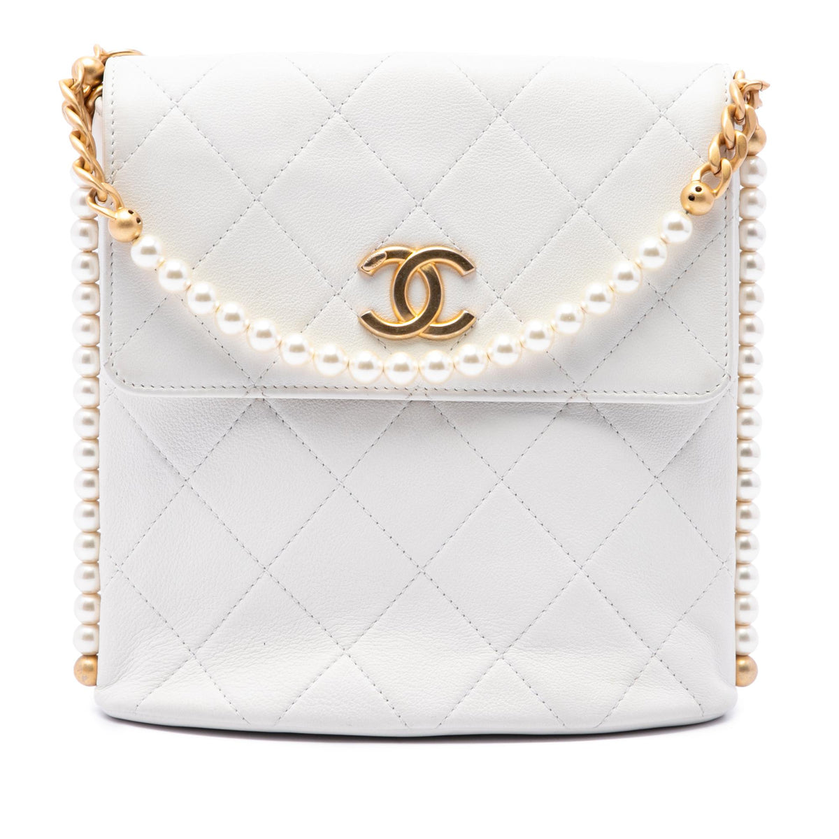 Chanel Small Quilted Calfskin About Pearls Hobo