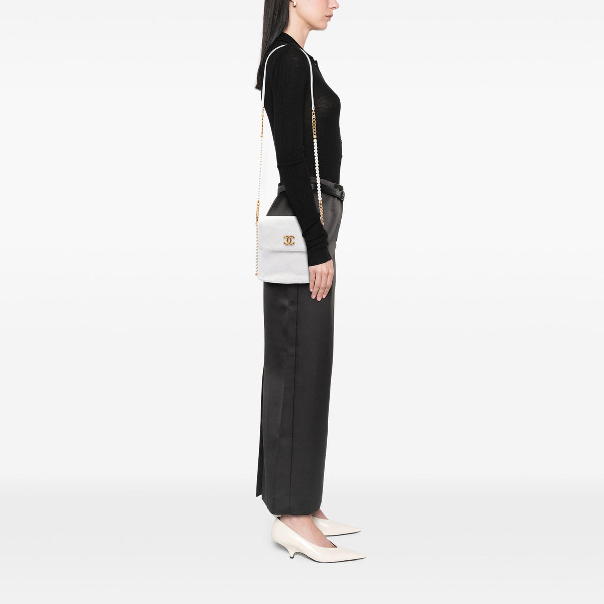 Chanel Small Quilted Calfskin About Pearls Hobo
