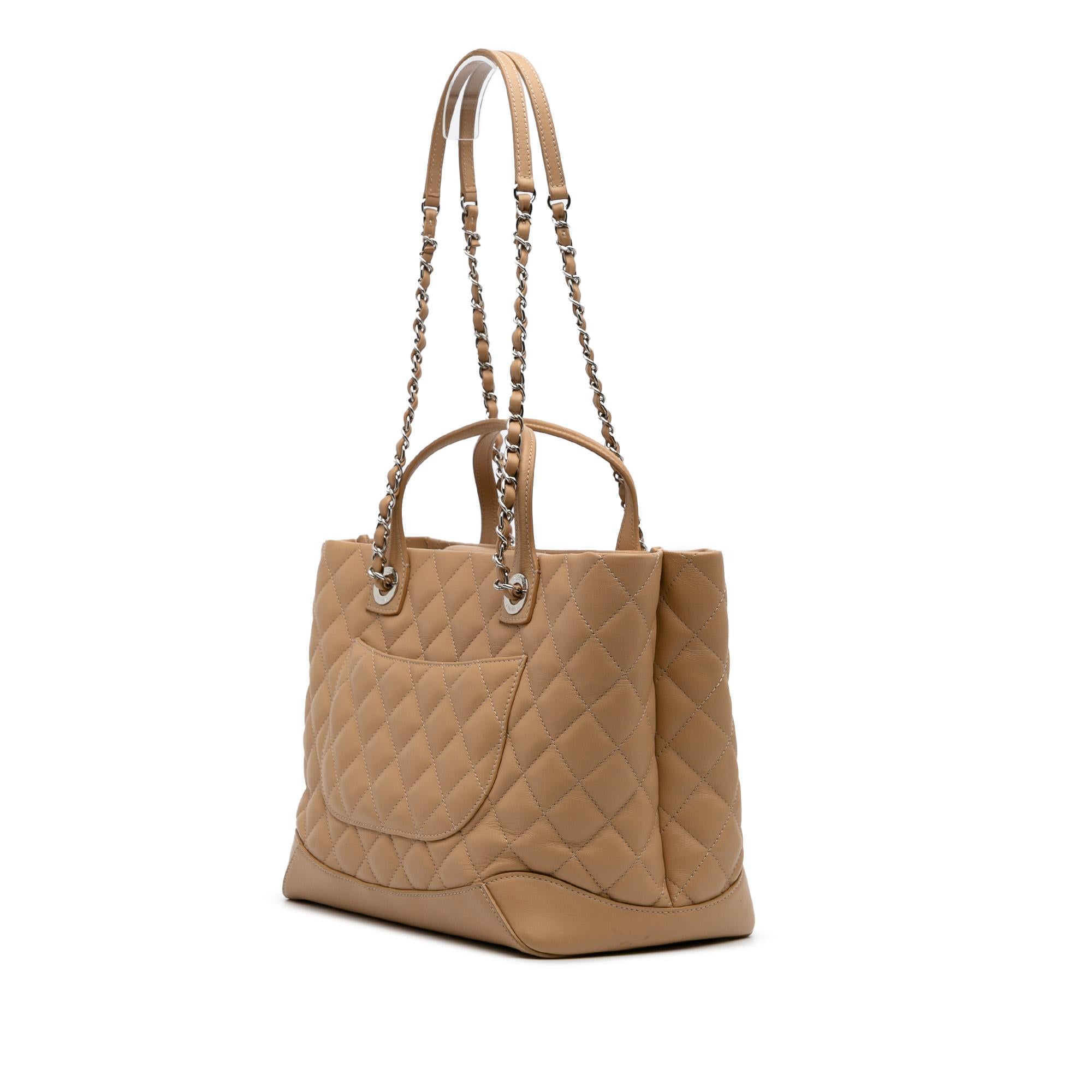 Chanel Small Quilted Calfskin Easy Shopping Tote