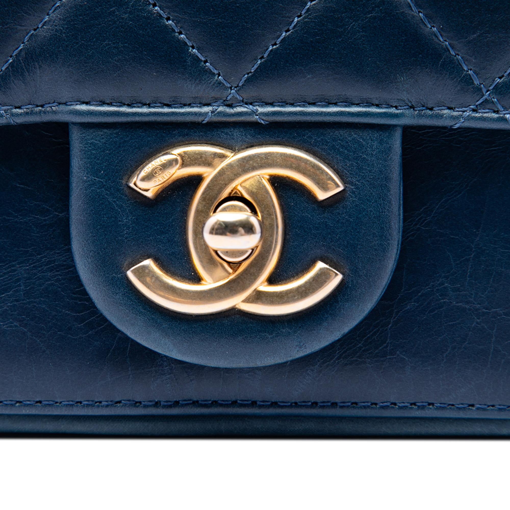 Chanel Small Quilted Calfskin Straight Lined Flap