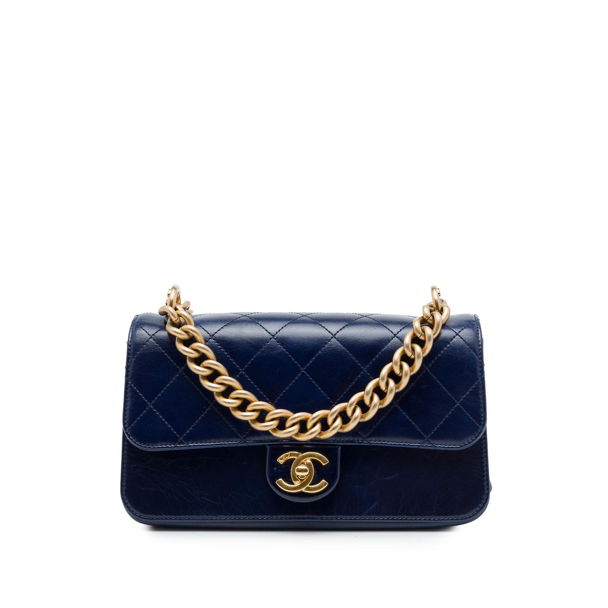 Chanel Small Quilted Calfskin Straight Lined Flap