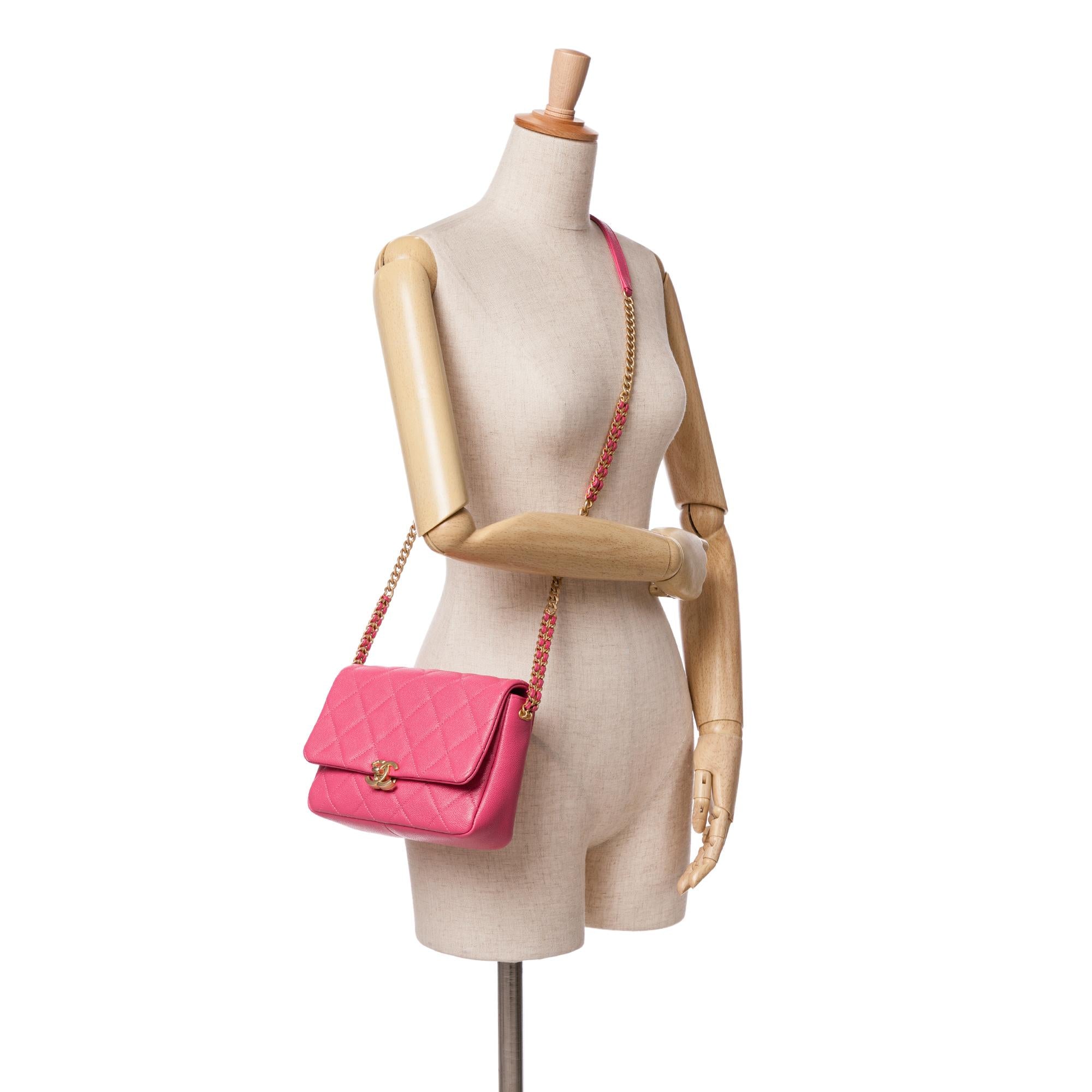 Chanel Small Quilted Caviar Chain Melody Flap