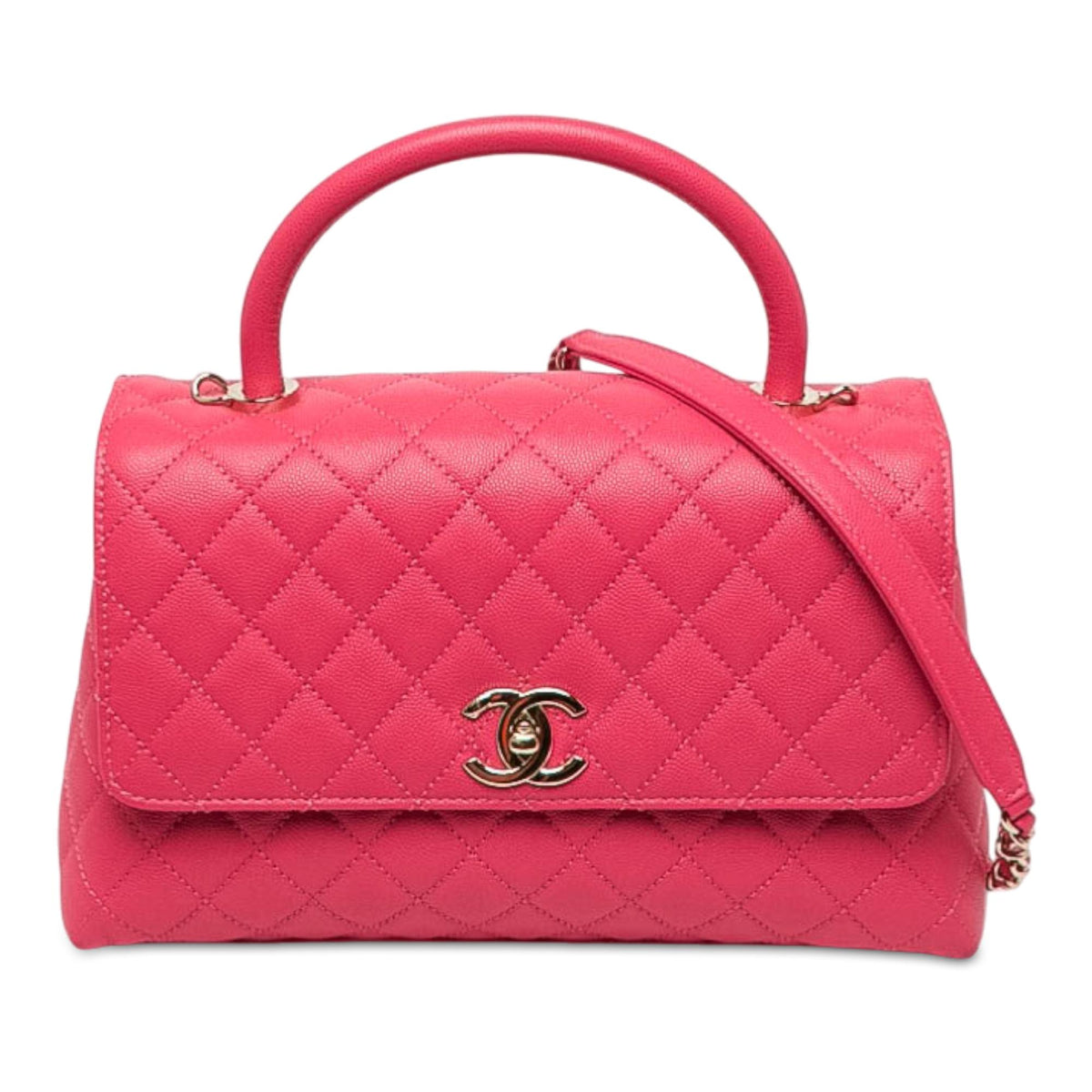 Chanel Small Quilted Caviar Coco Top Handle Bag