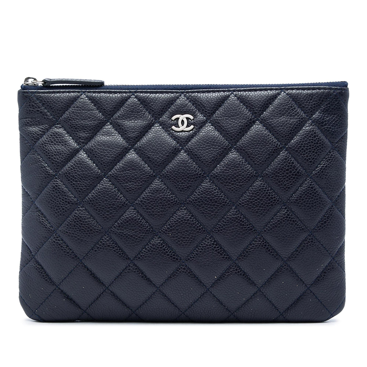 Chanel Small Quilted Caviar O Case Clutch