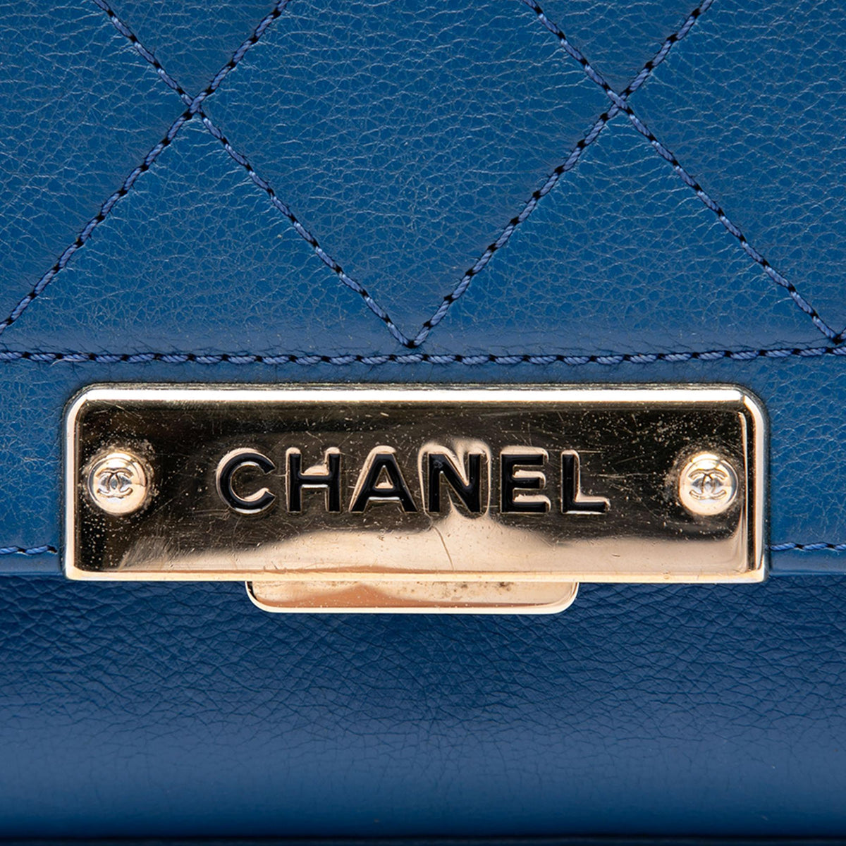 Chanel Small Quilted Grained Calfskin Label Click Flap