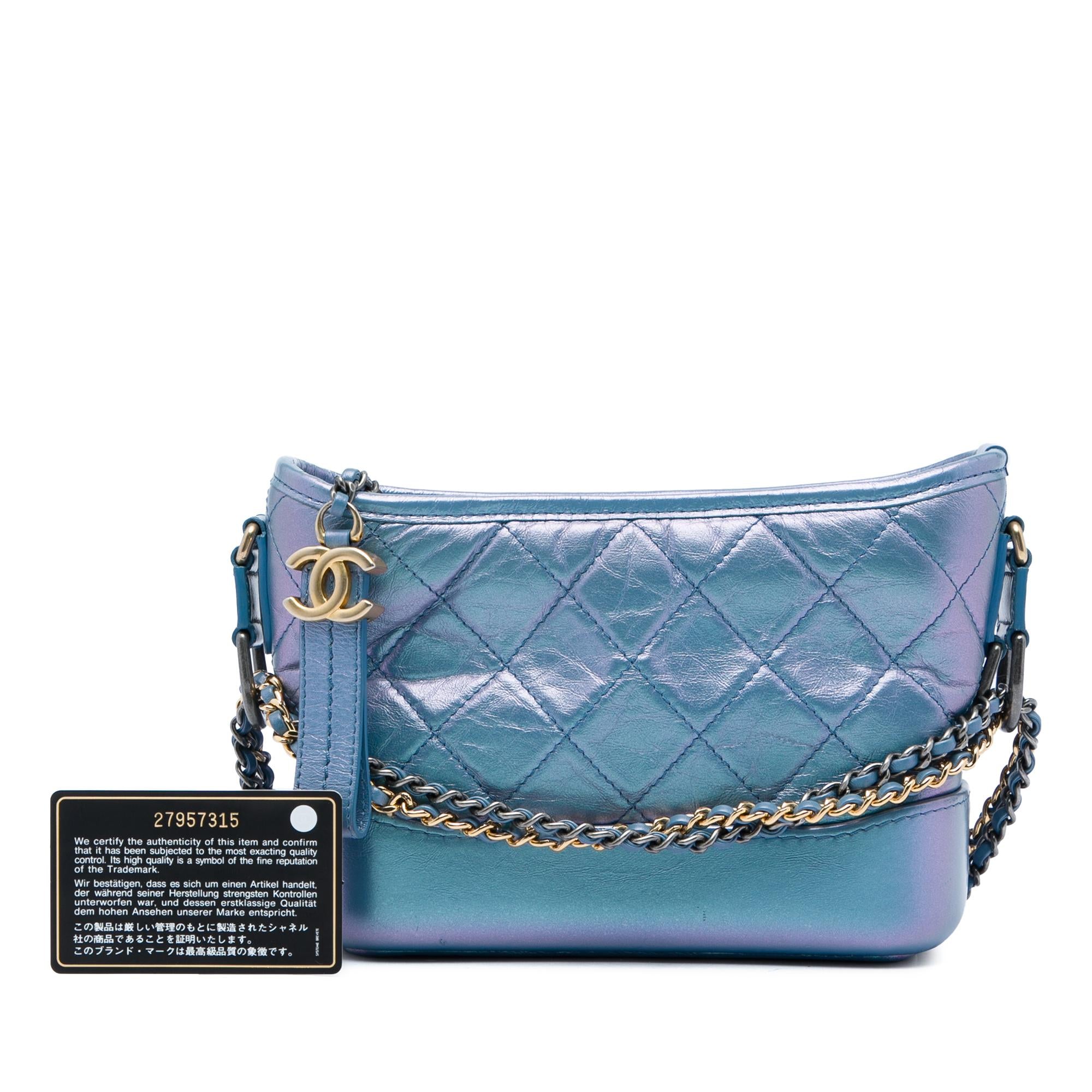 Chanel Small Quilted Iridescent Aged Calfskin Gabrielle Hobo