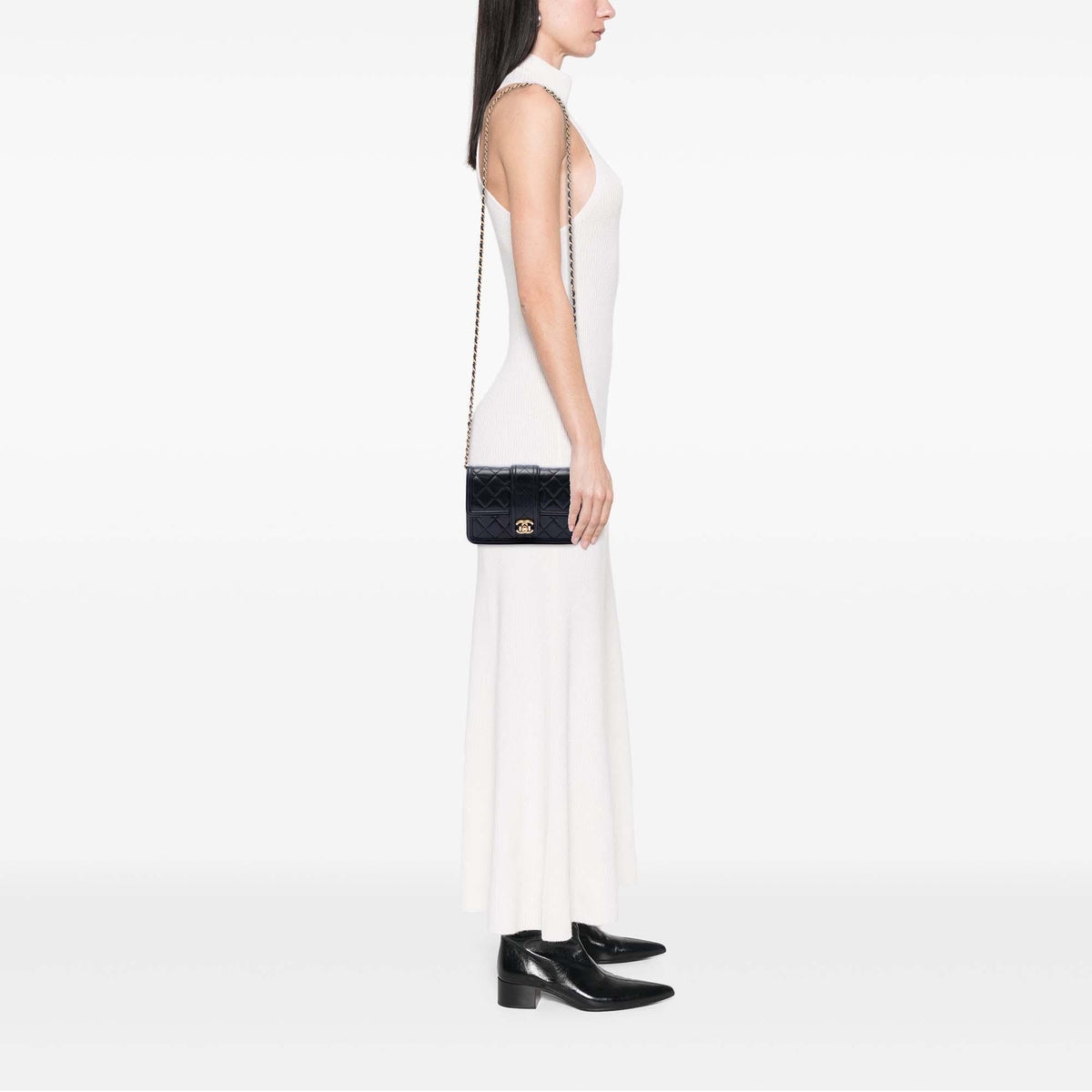 Chanel Small Quilted Lambskin Elegant CC Flap Wallet on Chain