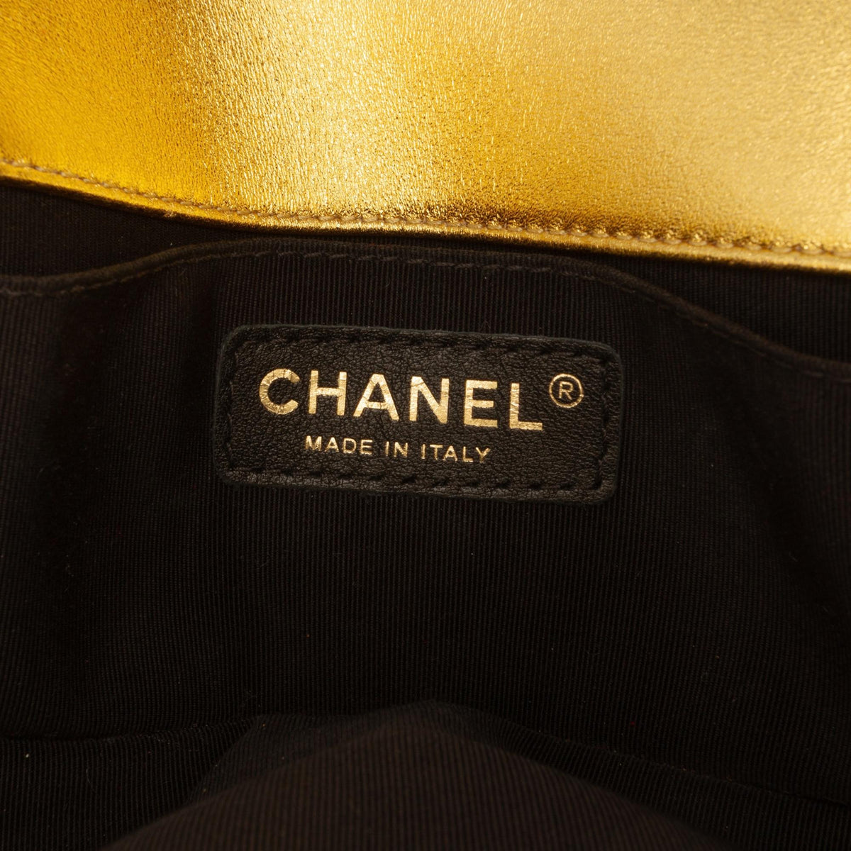 Chanel Small Quilted Metallic Patent Boy Flap
