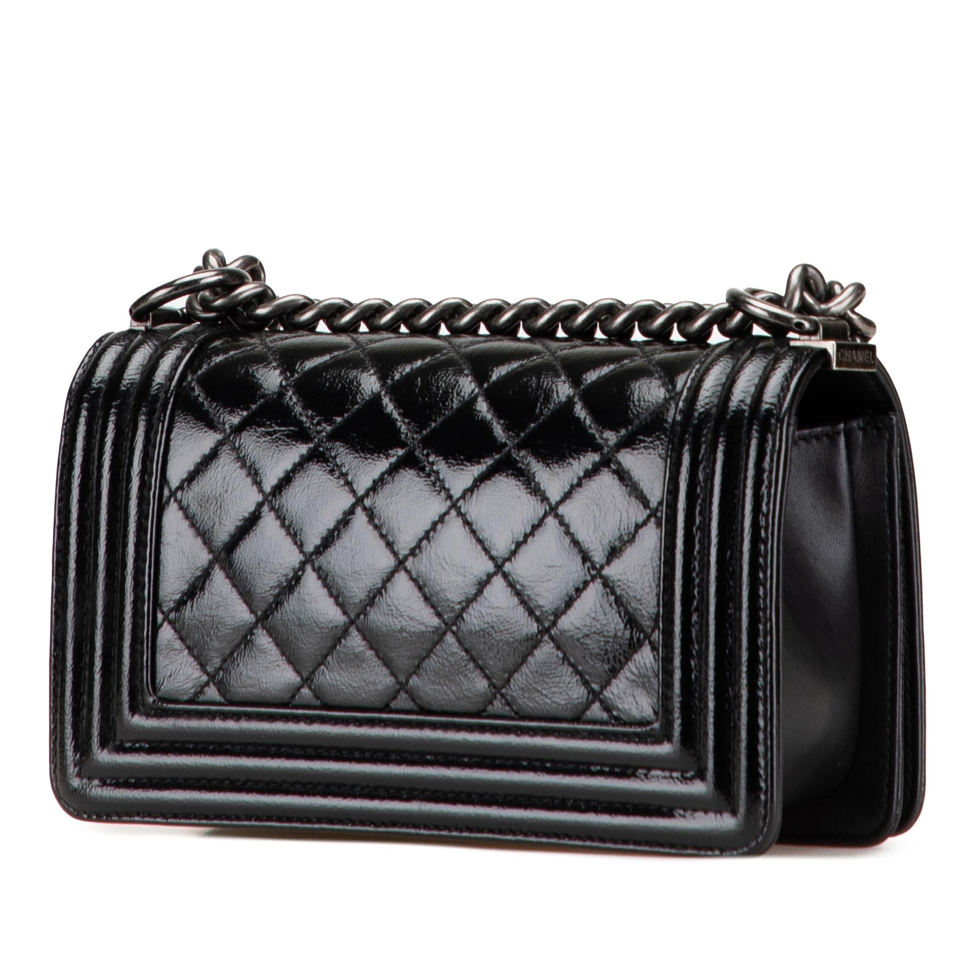 Chanel Small Quilted Patent Boy Flap
