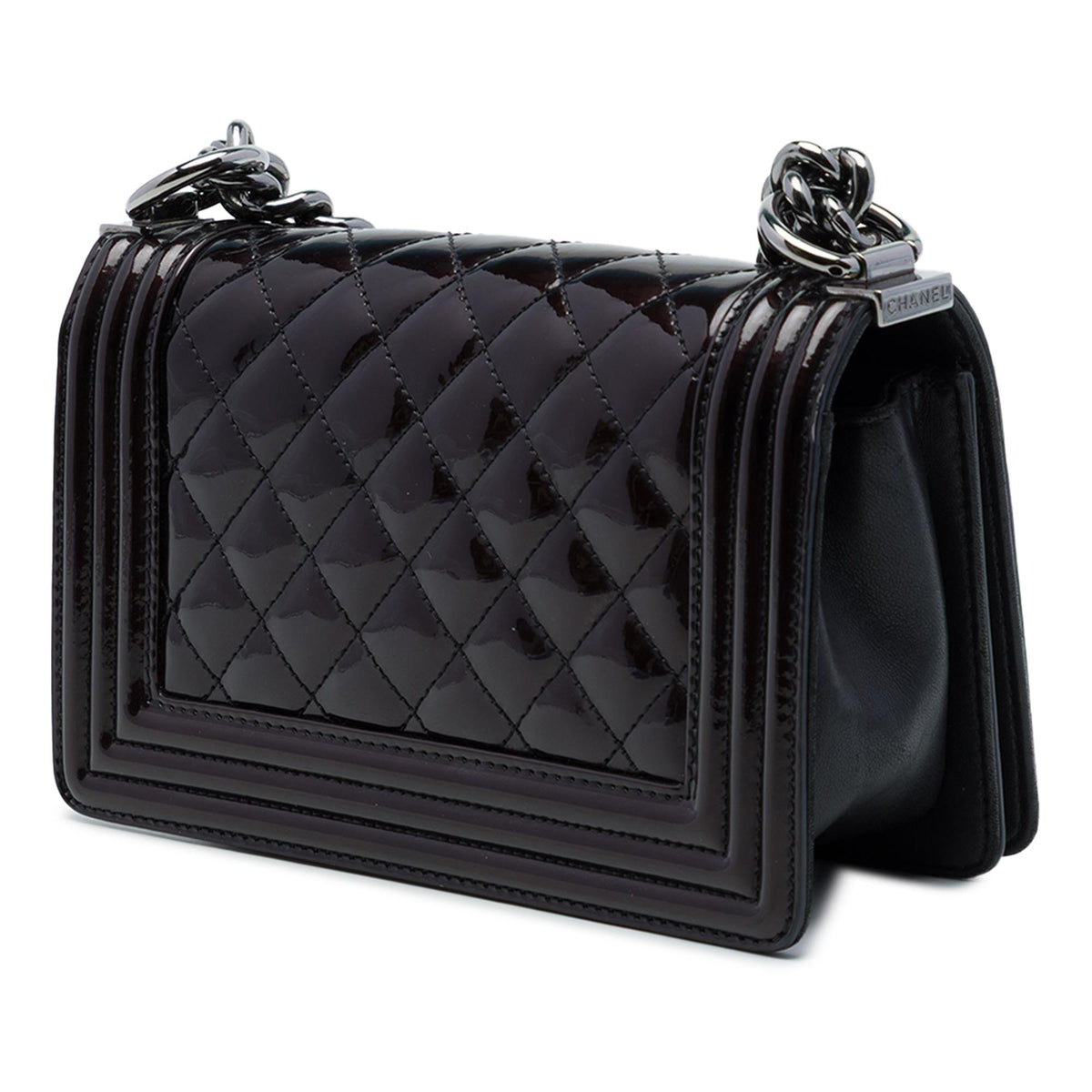 Chanel Small Quilted Patent Boy Flap