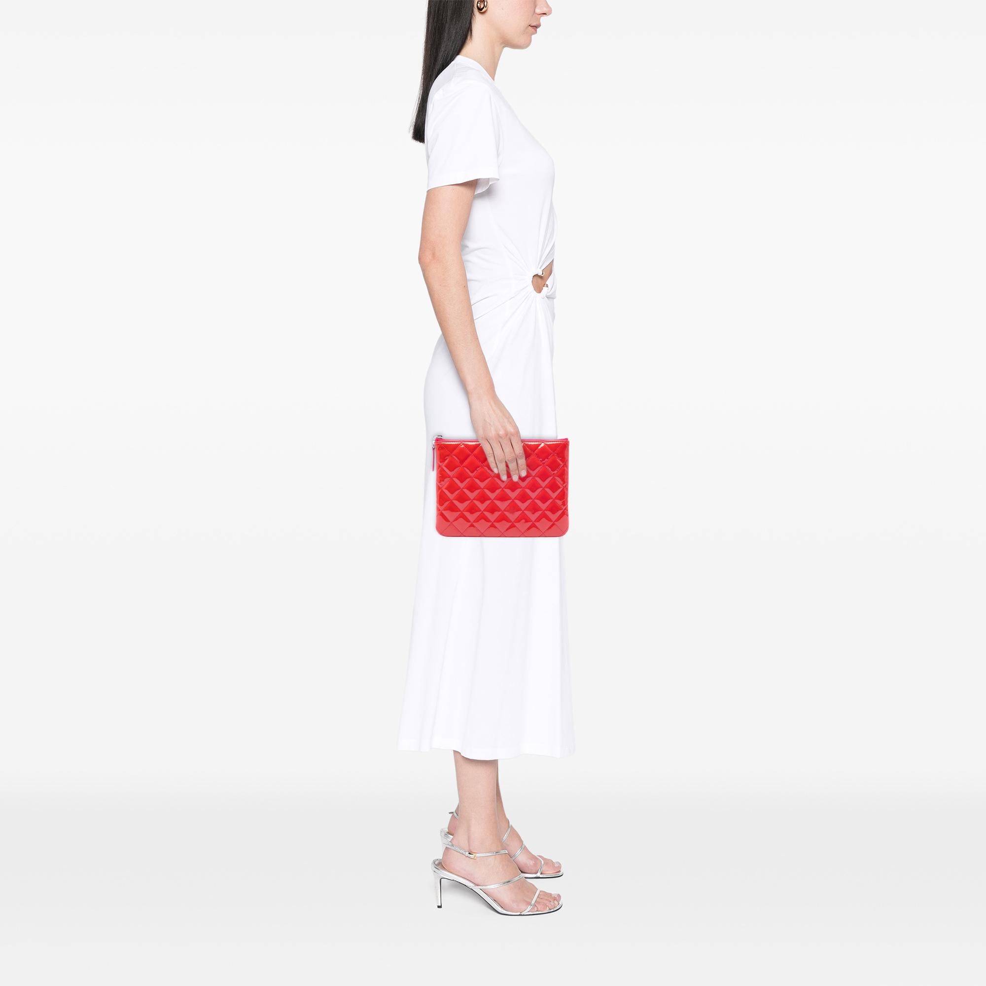 Chanel Small Quilted Patent O Case Clutch